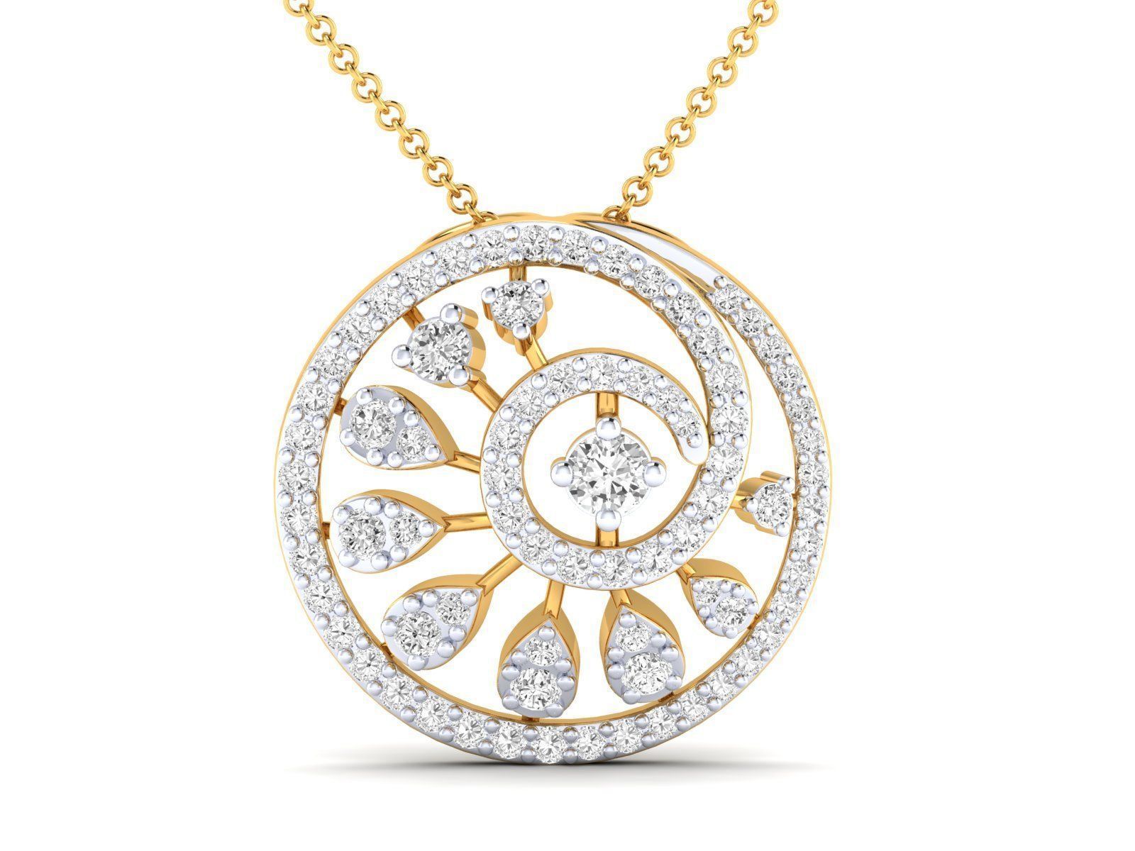 Women Pendant Earrings Ring set 3dm stl render detail 3D print model_4