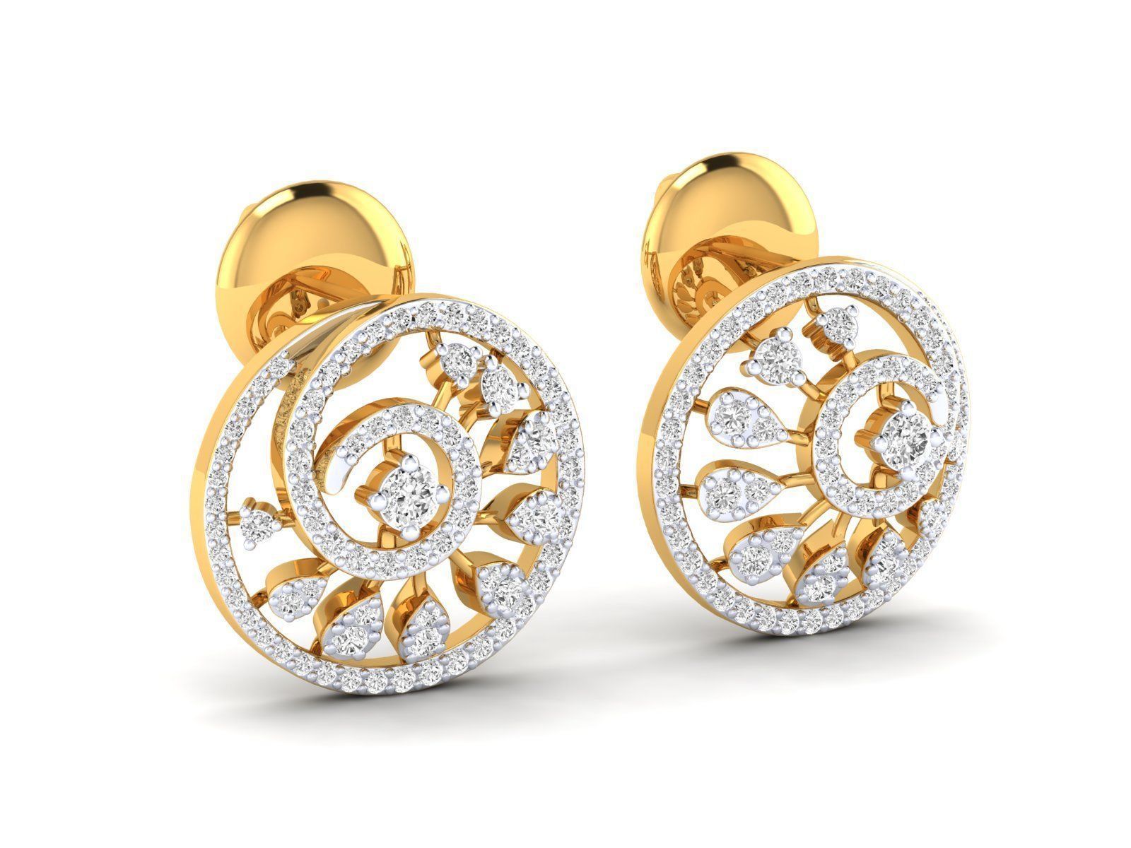 Women Pendant Earrings Ring set 3dm stl render detail 3D print model_33