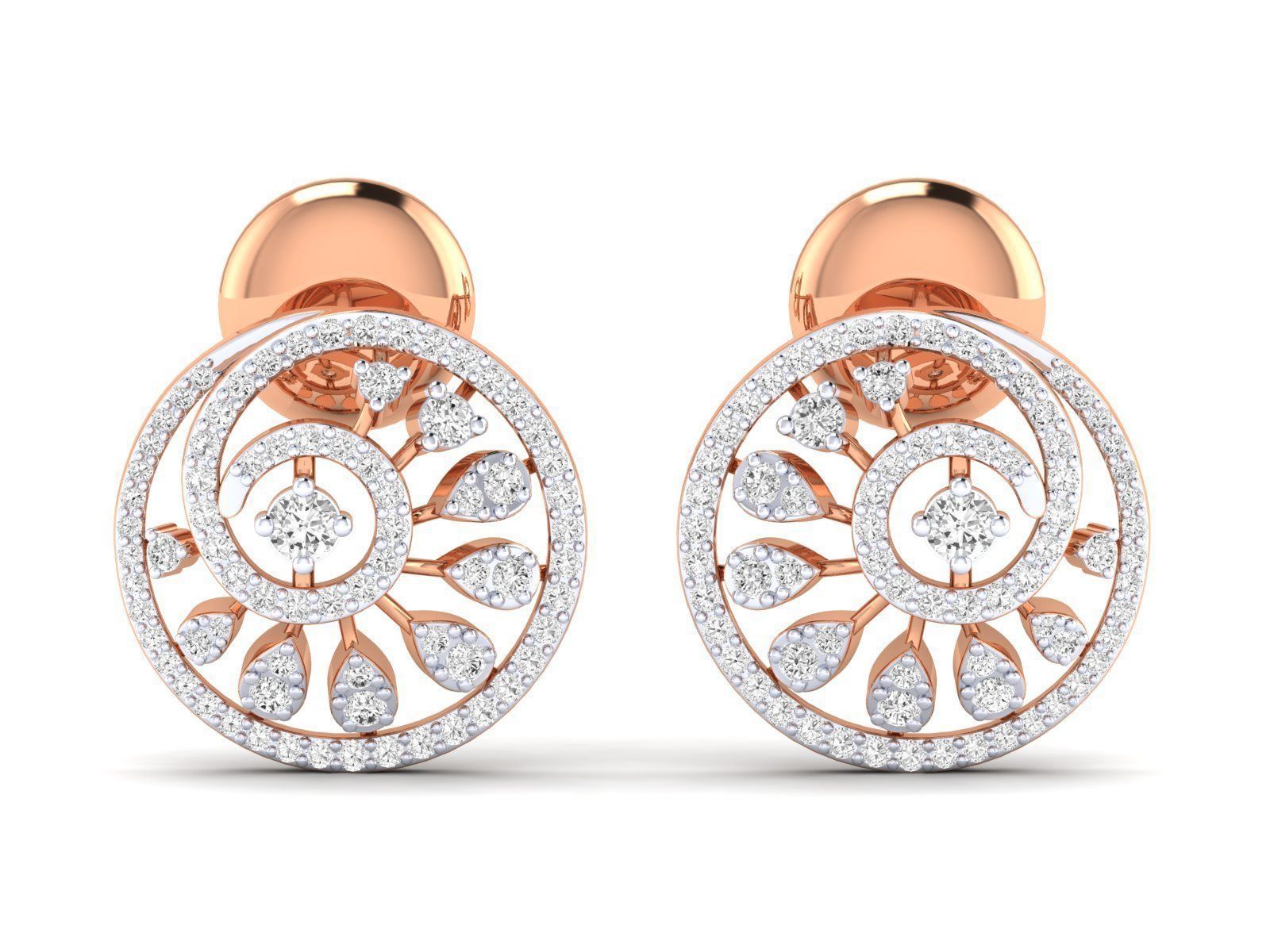 Women Pendant Earrings Ring set 3dm stl render detail 3D print model_2