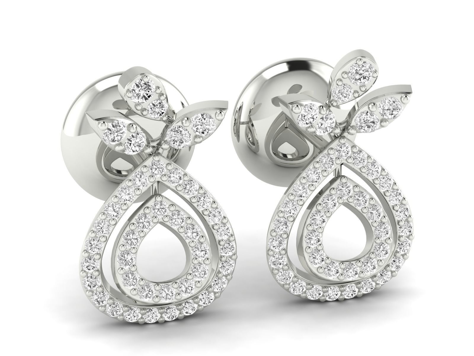 Women Pendant Earrings Ring set 3dm stl render detail 3D print model_28