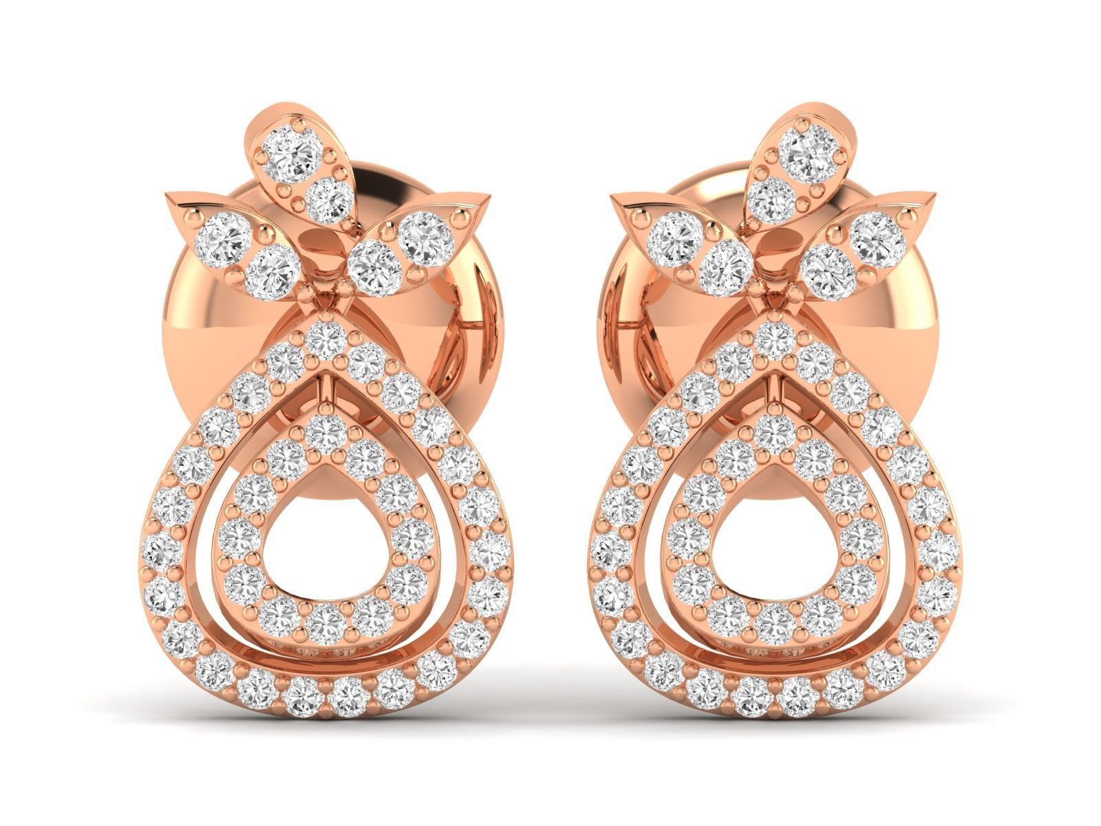 Women Pendant Earrings Ring set 3dm stl render detail 3D print model_24