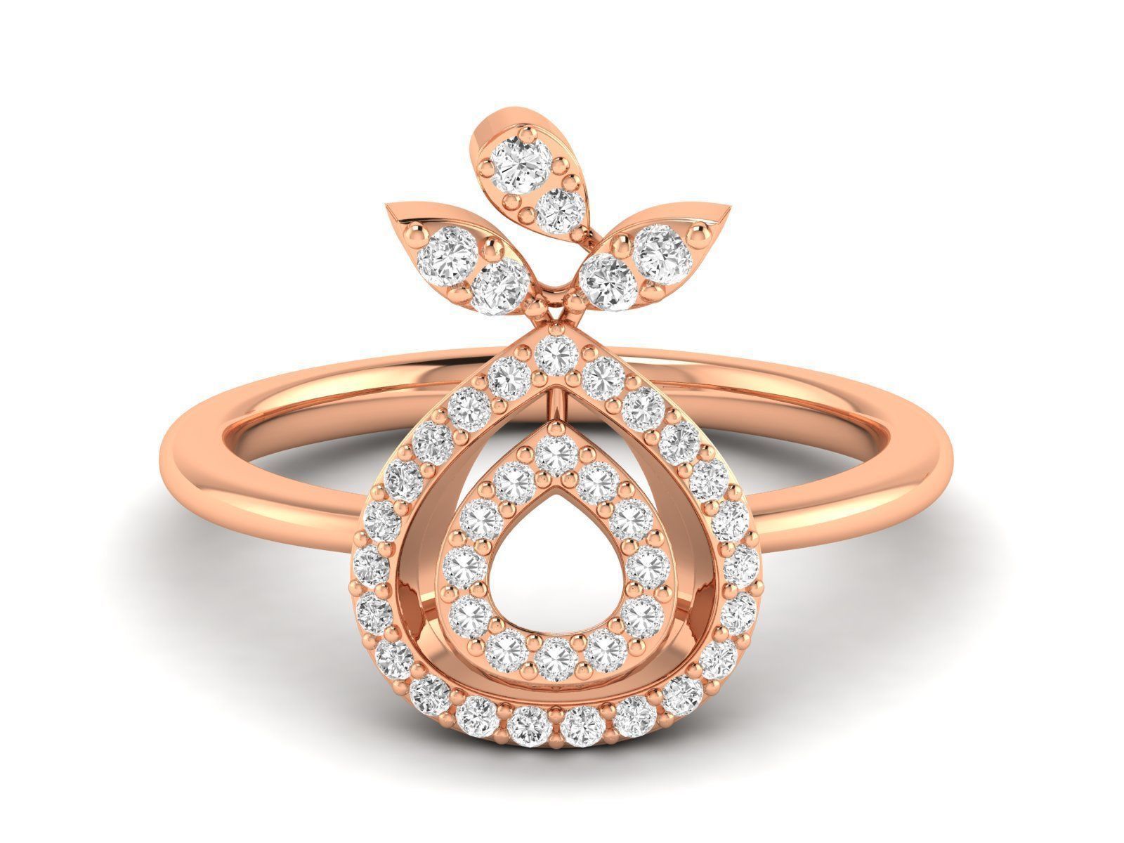 Women Pendant Earrings Ring set 3dm stl render detail 3D print model_1