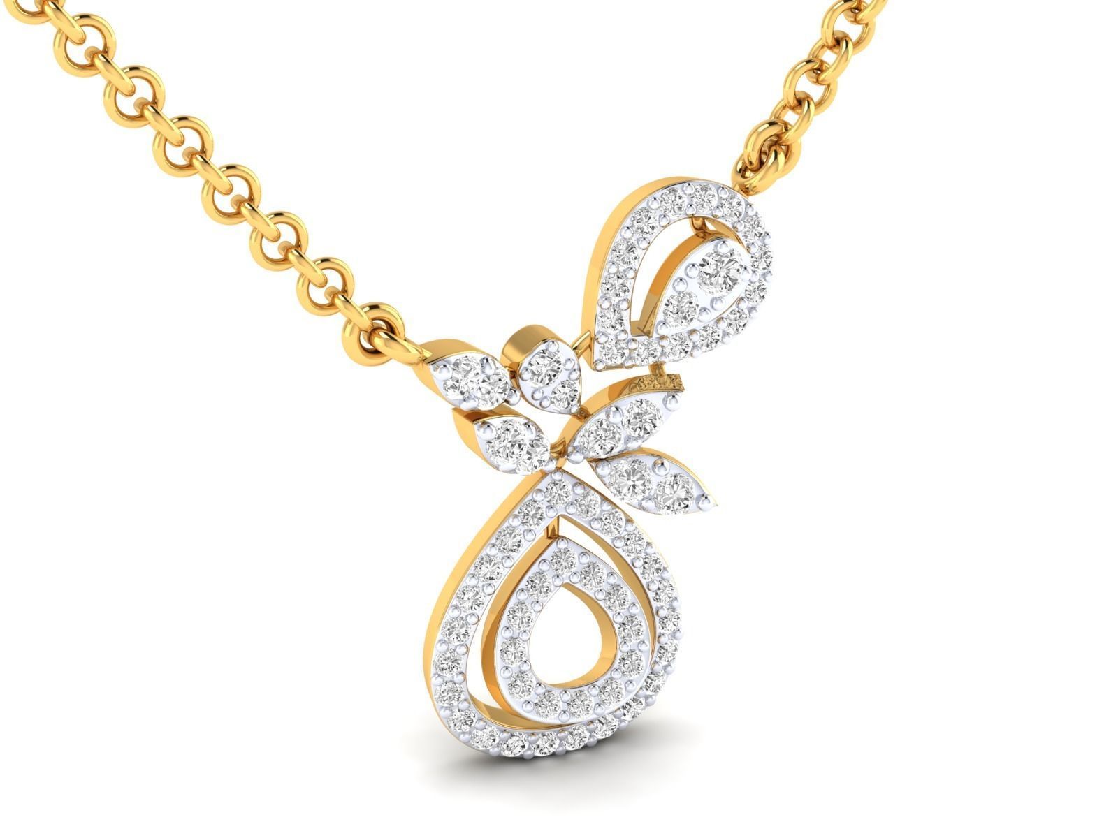 Women Pendant Earrings Ring set 3dm stl render detail 3D print model_16