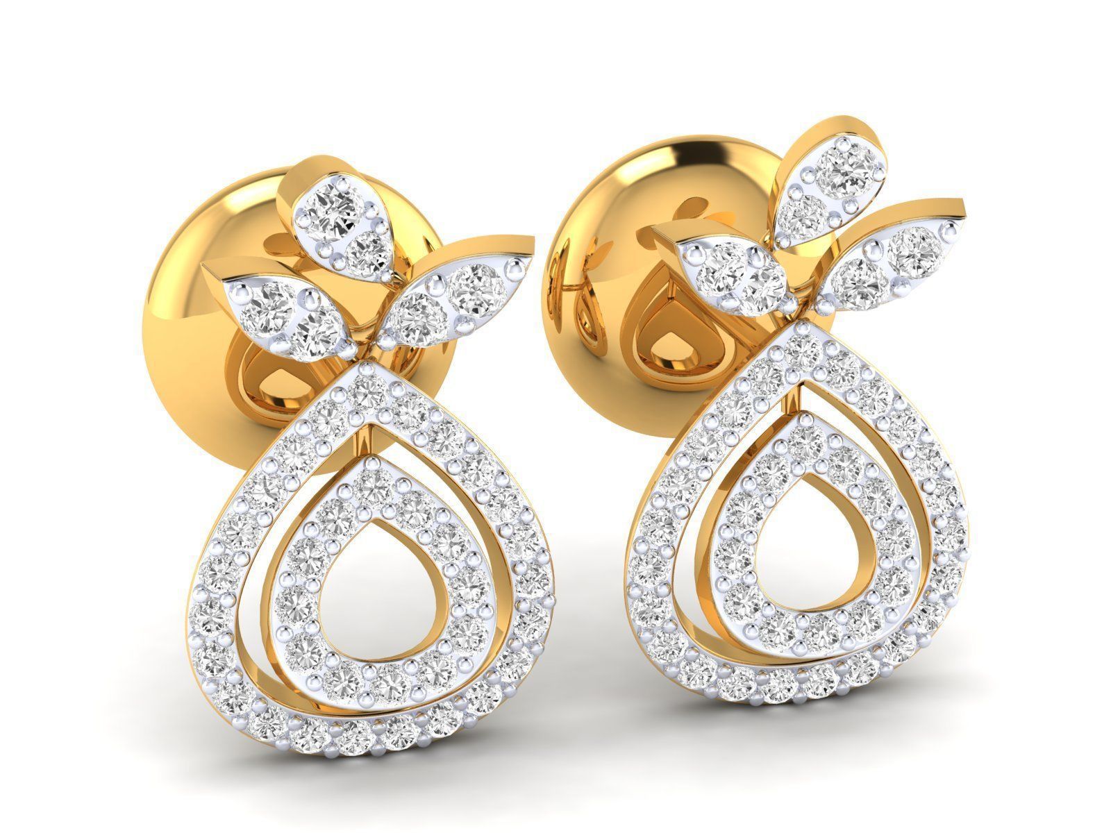 Women Pendant Earrings Ring set 3dm stl render detail 3D print model_33
