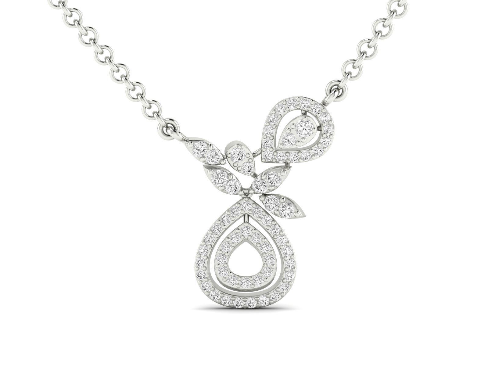 Women Pendant Earrings Ring set 3dm stl render detail 3D print model_11