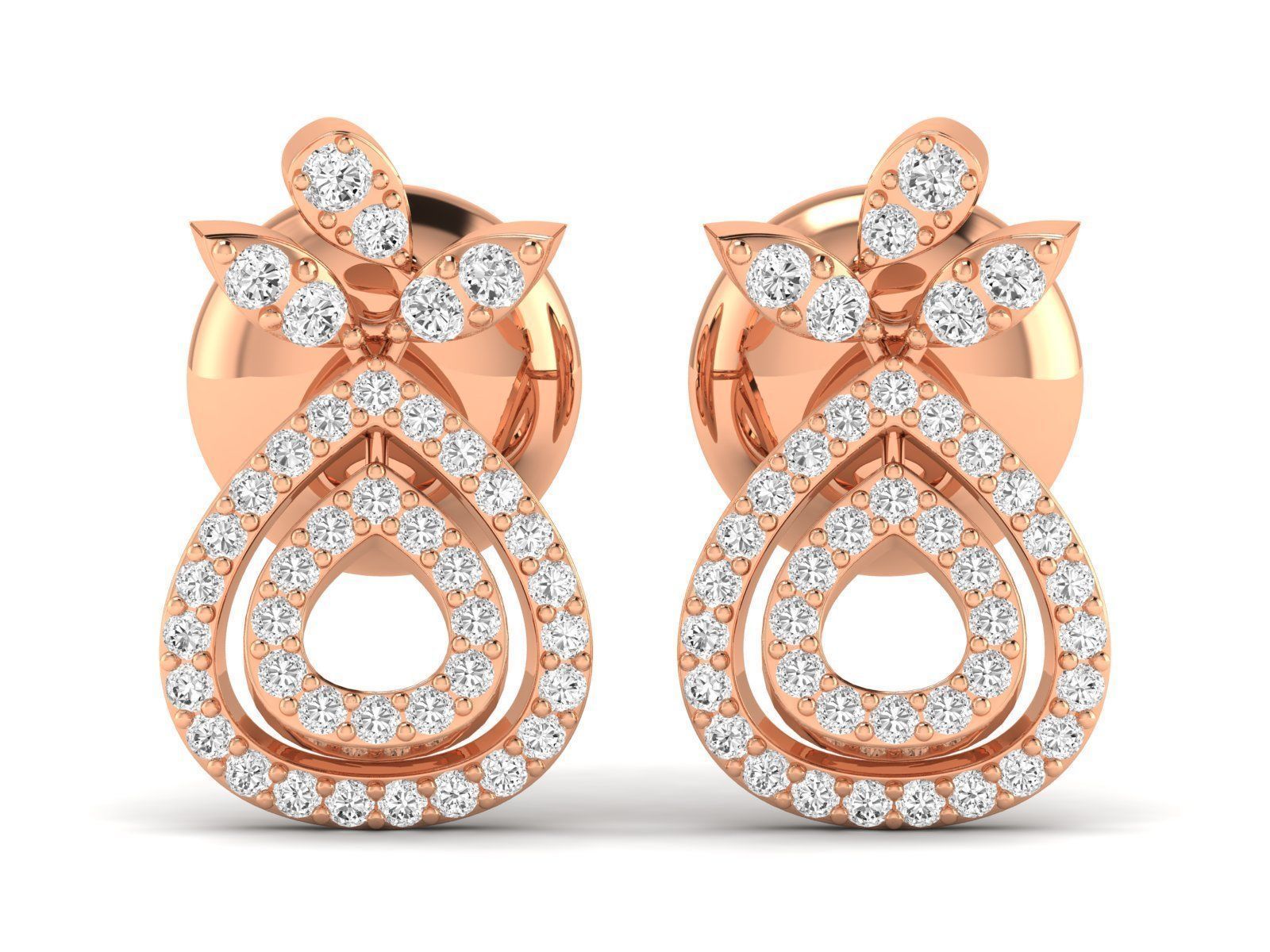 Women Pendant Earrings Ring set 3dm stl render detail 3D print model_2