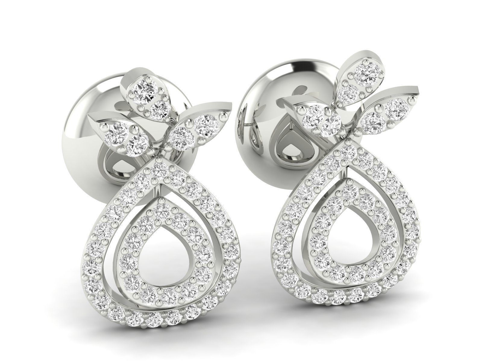 Women Pendant Earrings Ring set 3dm stl render detail 3D print model_27