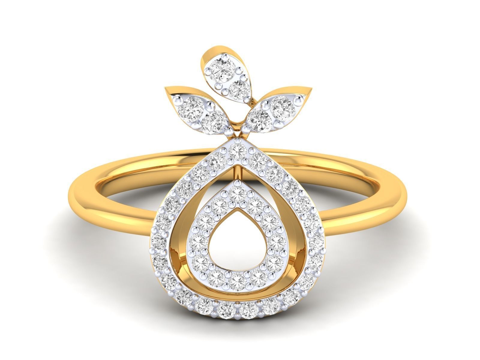 Women Pendant Earrings Ring set 3dm stl render detail 3D print model_62