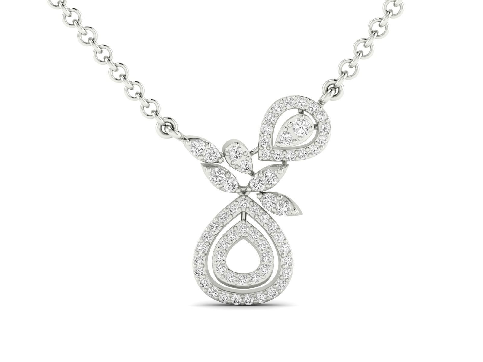 Women Pendant Earrings Ring set 3dm stl render detail 3D print model_12