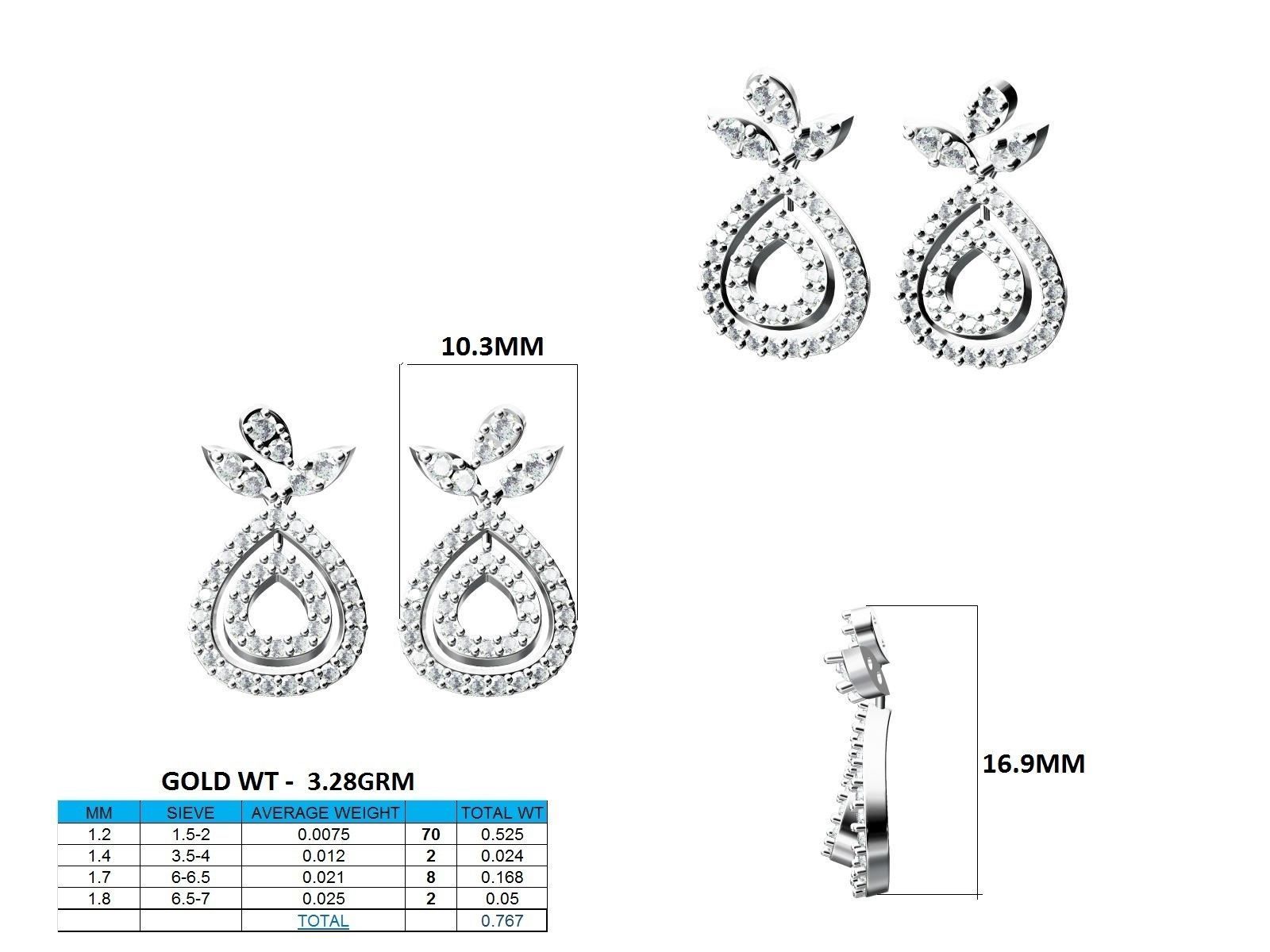Women Pendant Earrings Ring set 3dm stl render detail 3D print model_39