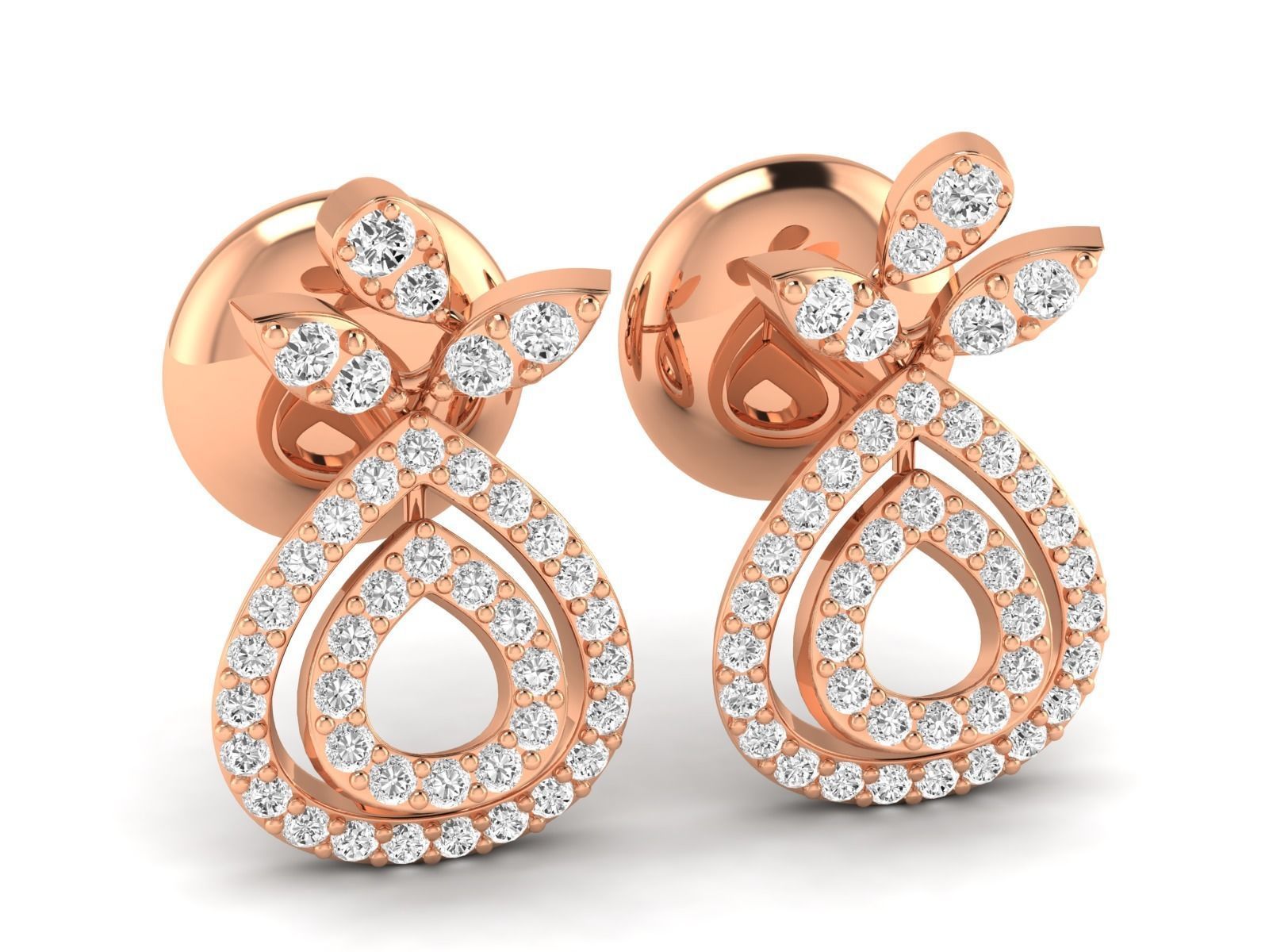 Women Pendant Earrings Ring set 3dm stl render detail 3D print model_23