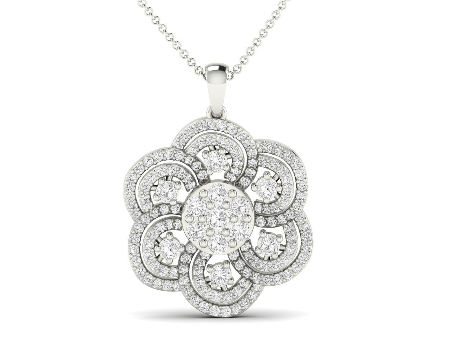 Women Pendant Earrings Ring set 3dm stl render detail 3D print model_12