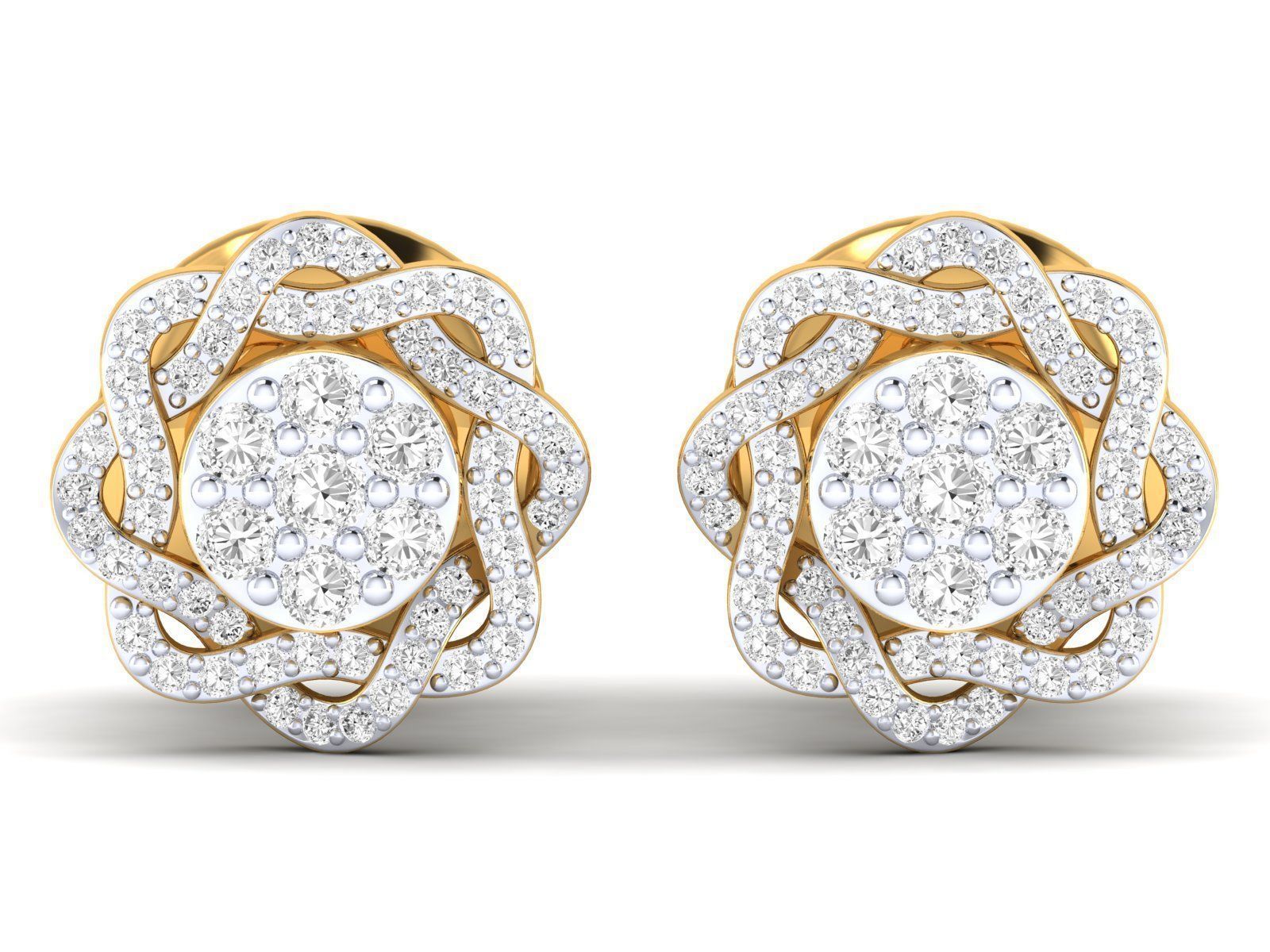 Women Pendant Earrings Ring set 3dm stl render detail 3D print model_35