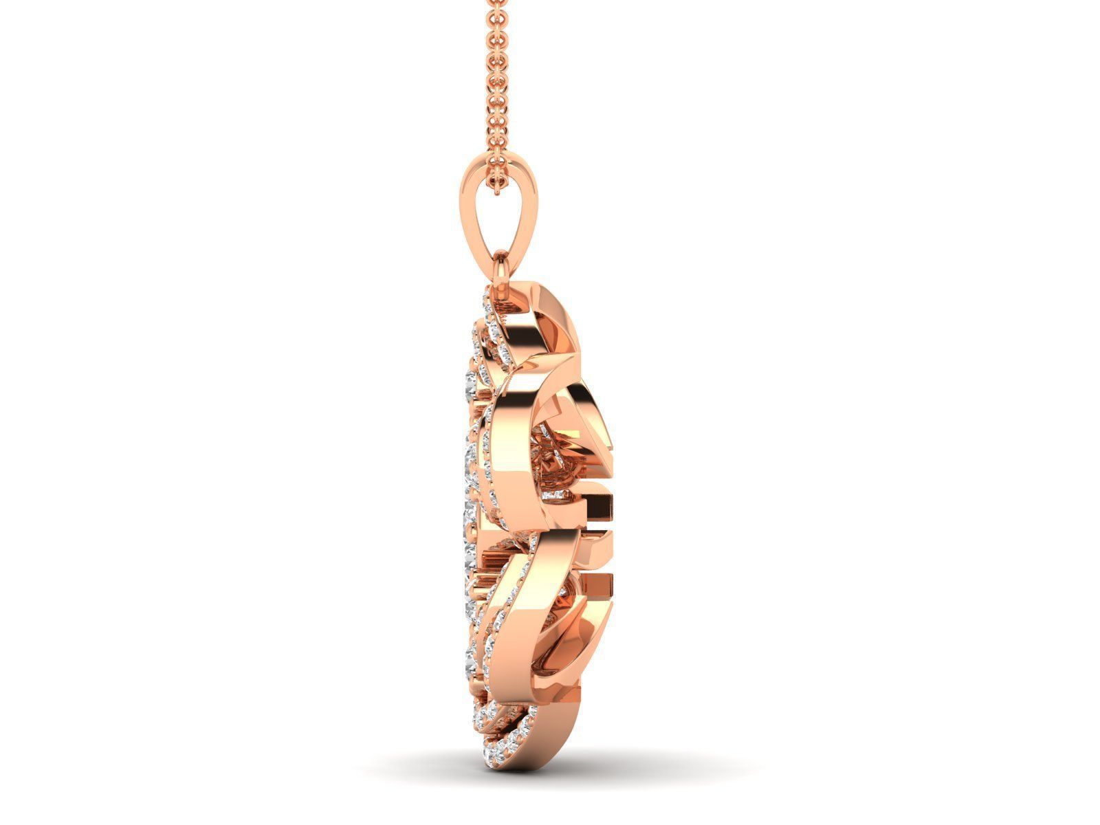 Women Pendant Earrings Ring set 3dm stl render detail 3D print model_8