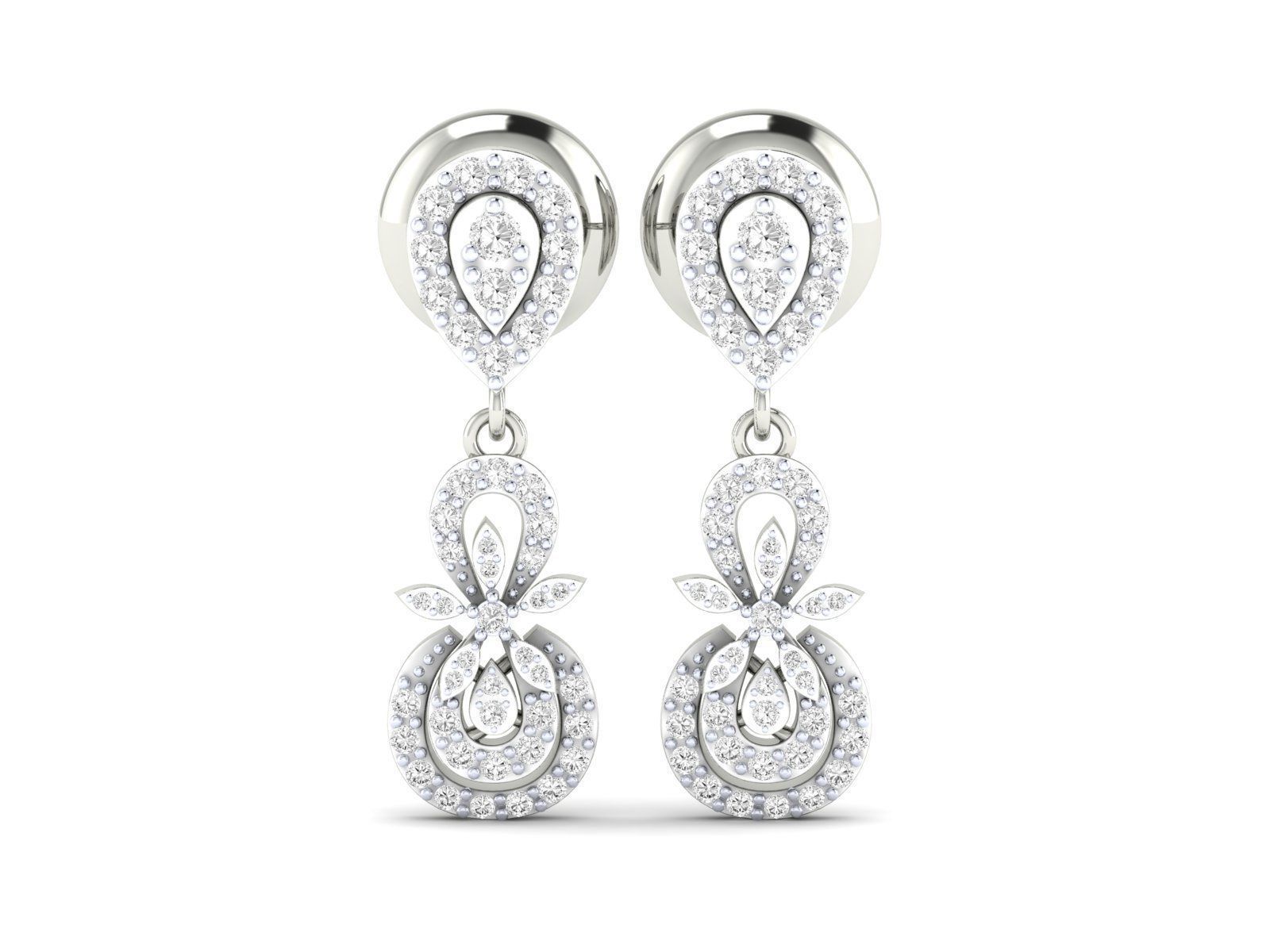 Women Pendant Earrings Ring set 3dm stl render detail 3D print model_29