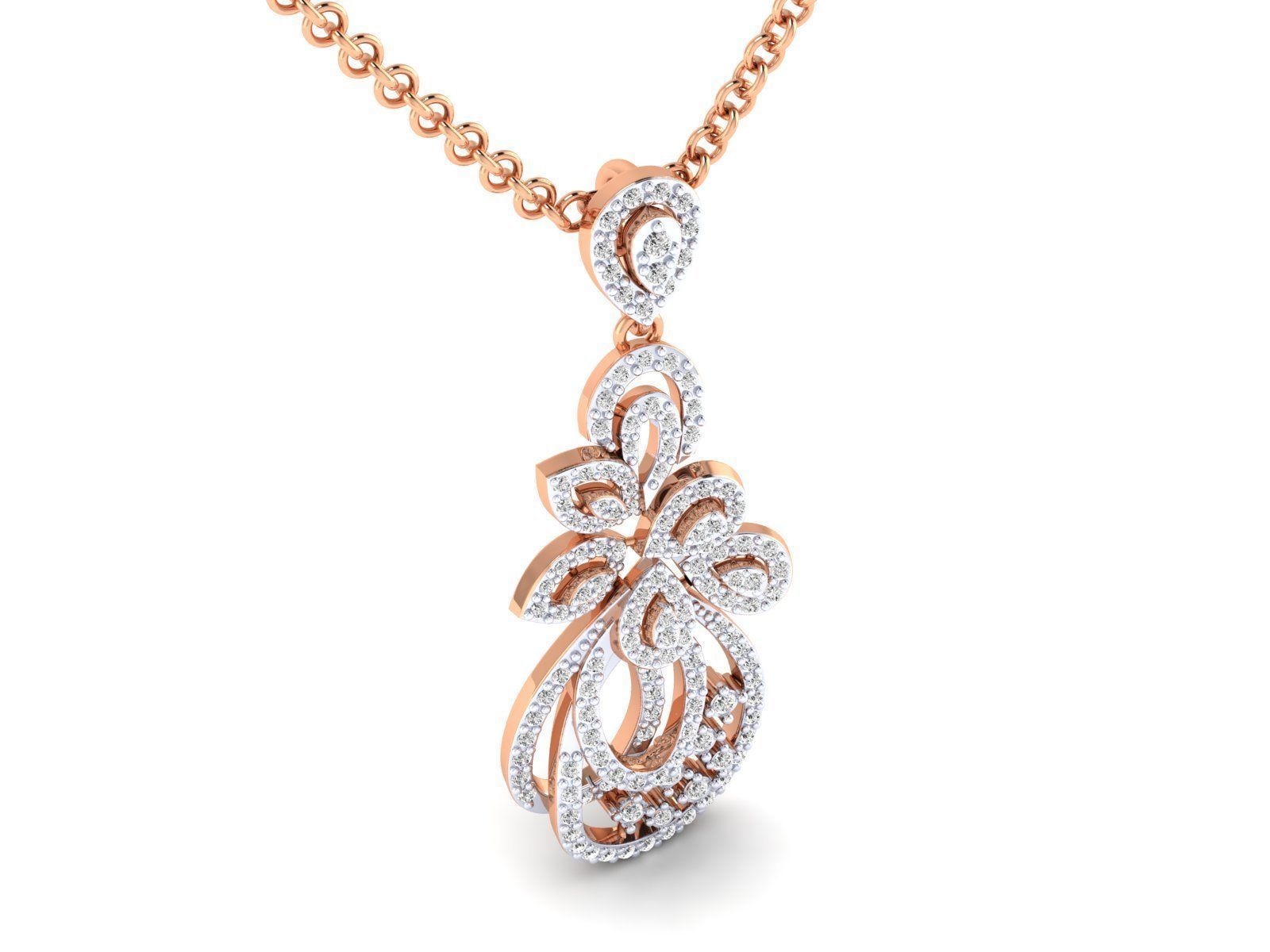 Women Pendant Earrings Ring set 3dm stl render detail 3D print model_6