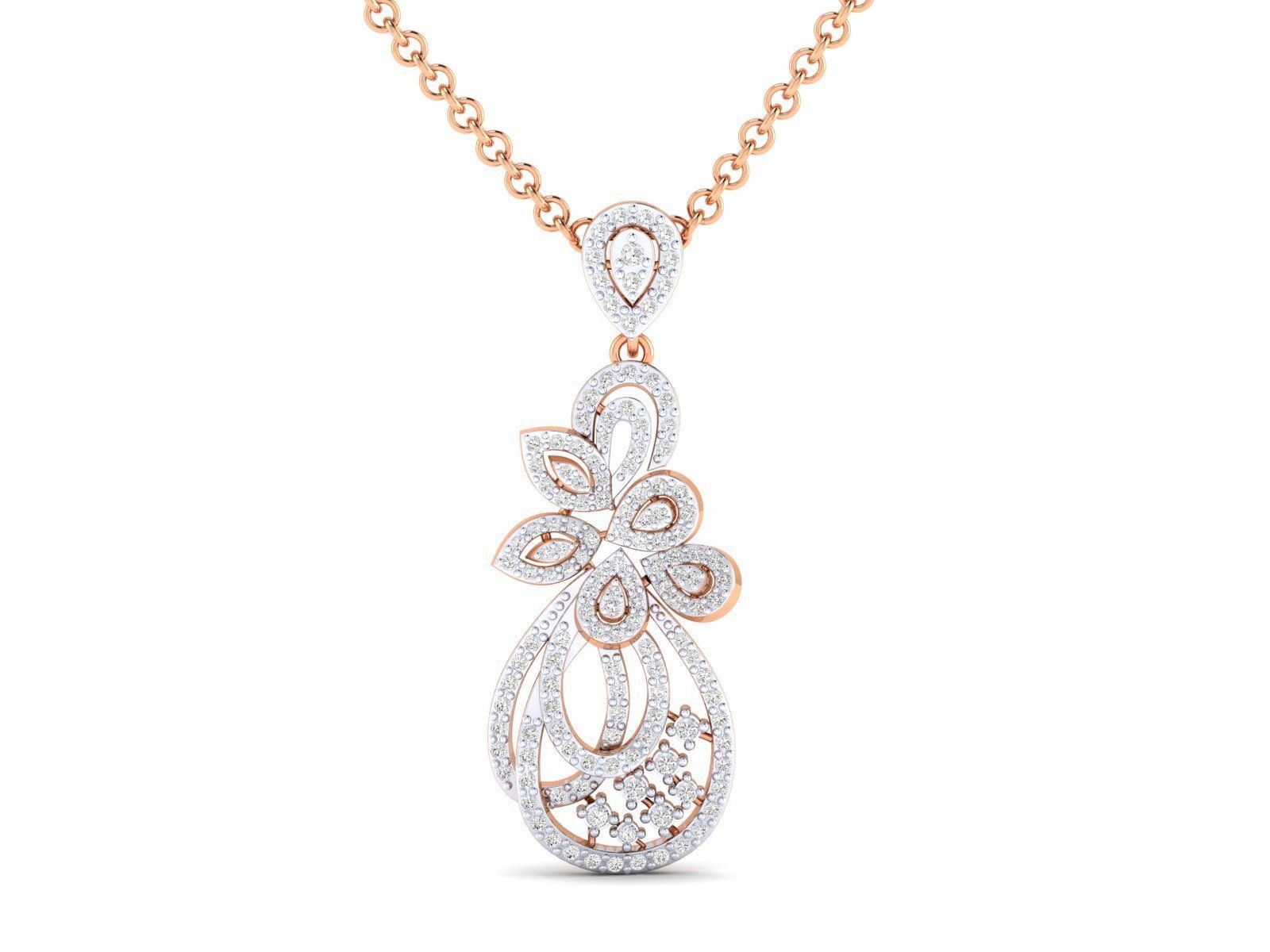 Women Pendant Earrings Ring set 3dm stl render detail 3D print model_3