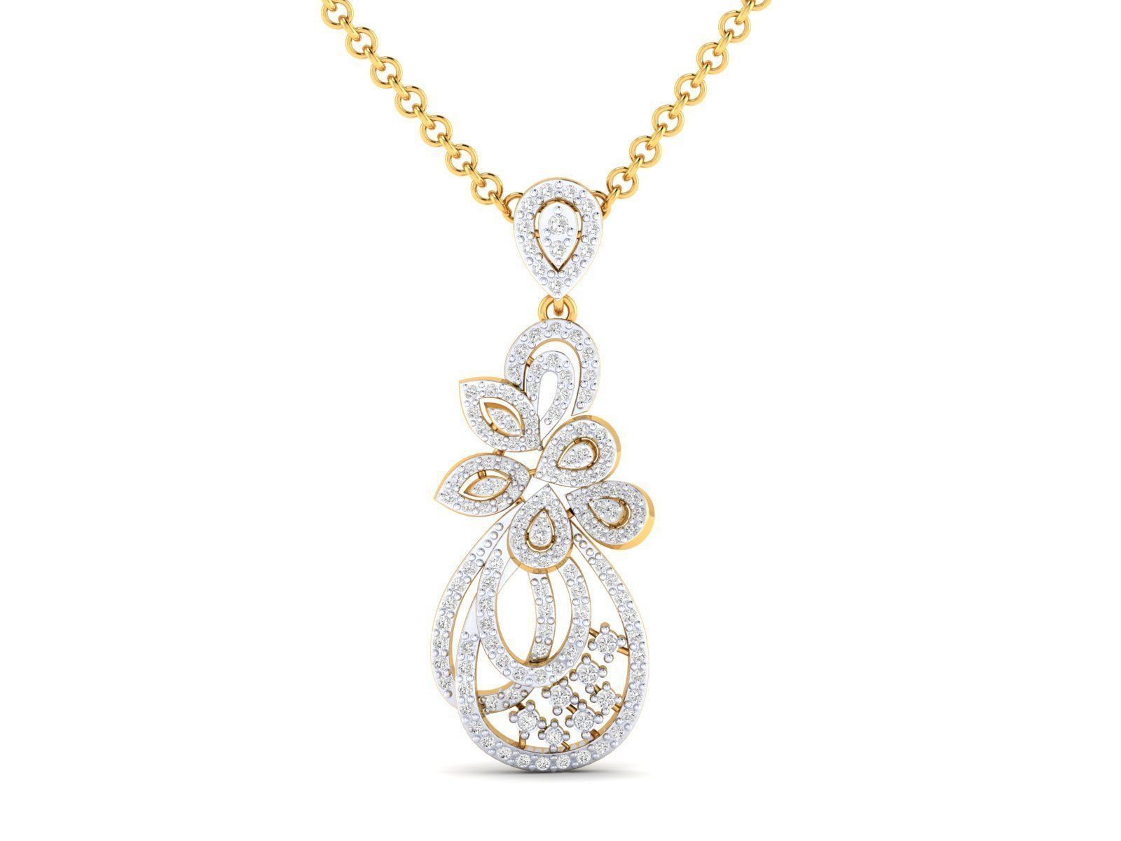 Women Pendant Earrings Ring set 3dm stl render detail 3D print model_19