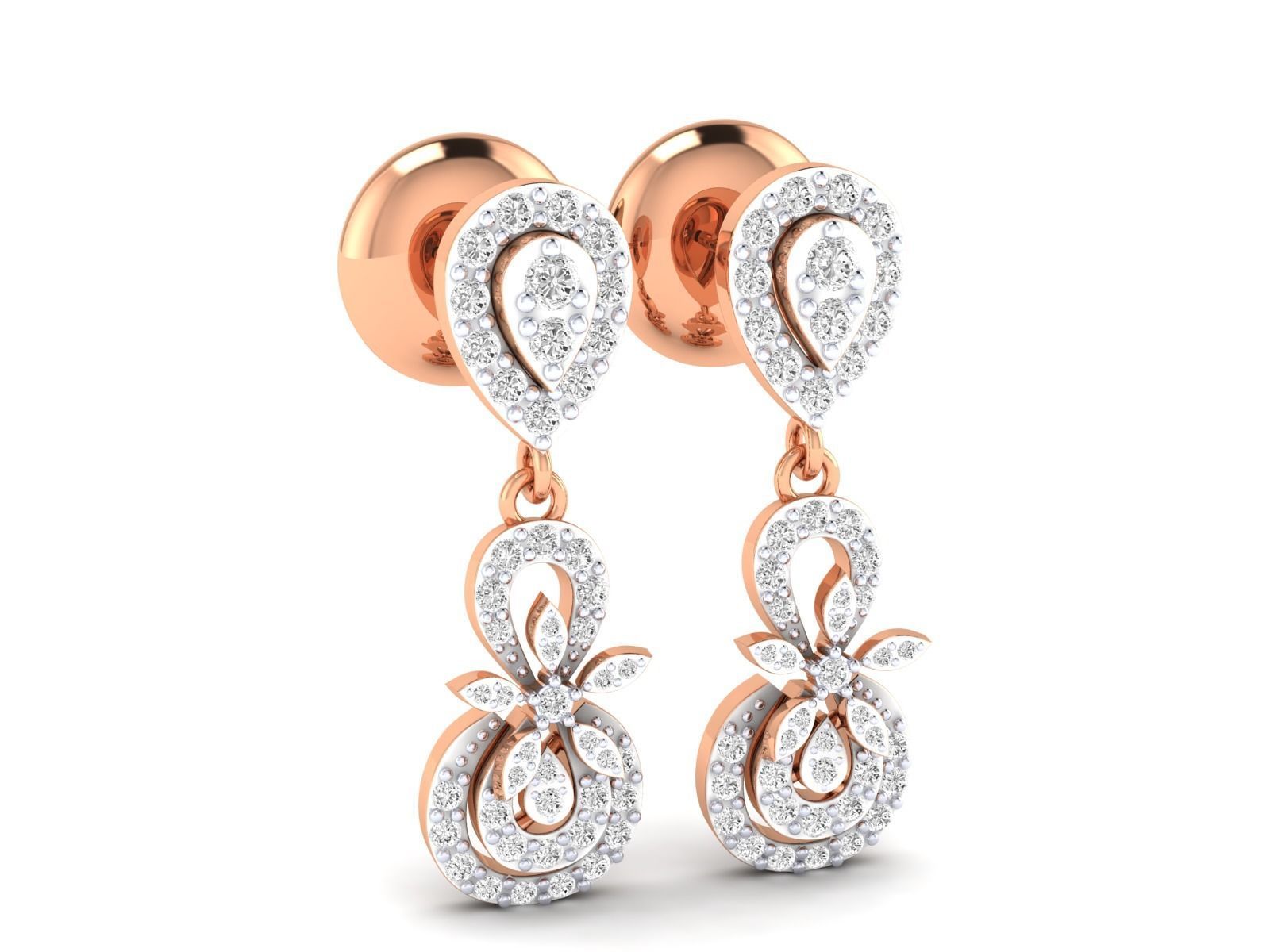 Women Pendant Earrings Ring set 3dm stl render detail 3D print model_23