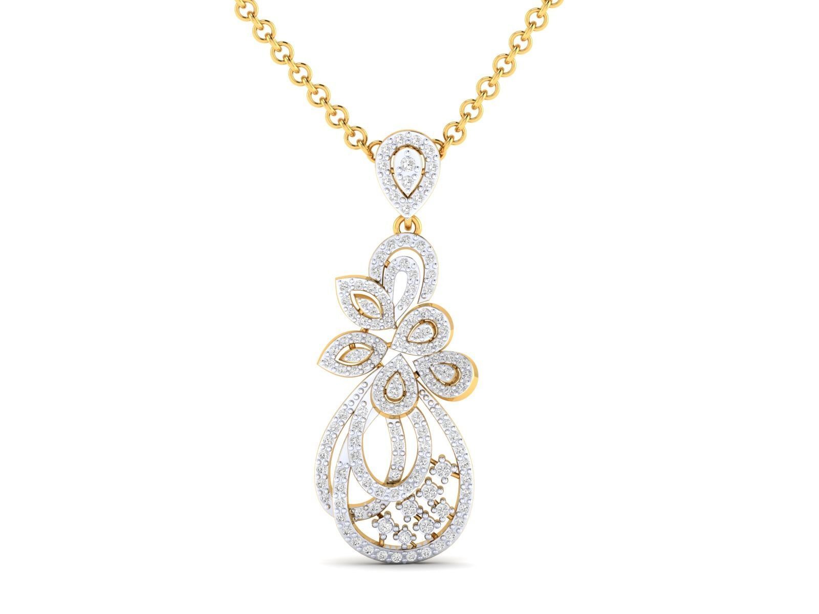 Women Pendant Earrings Ring set 3dm stl render detail 3D print model_20