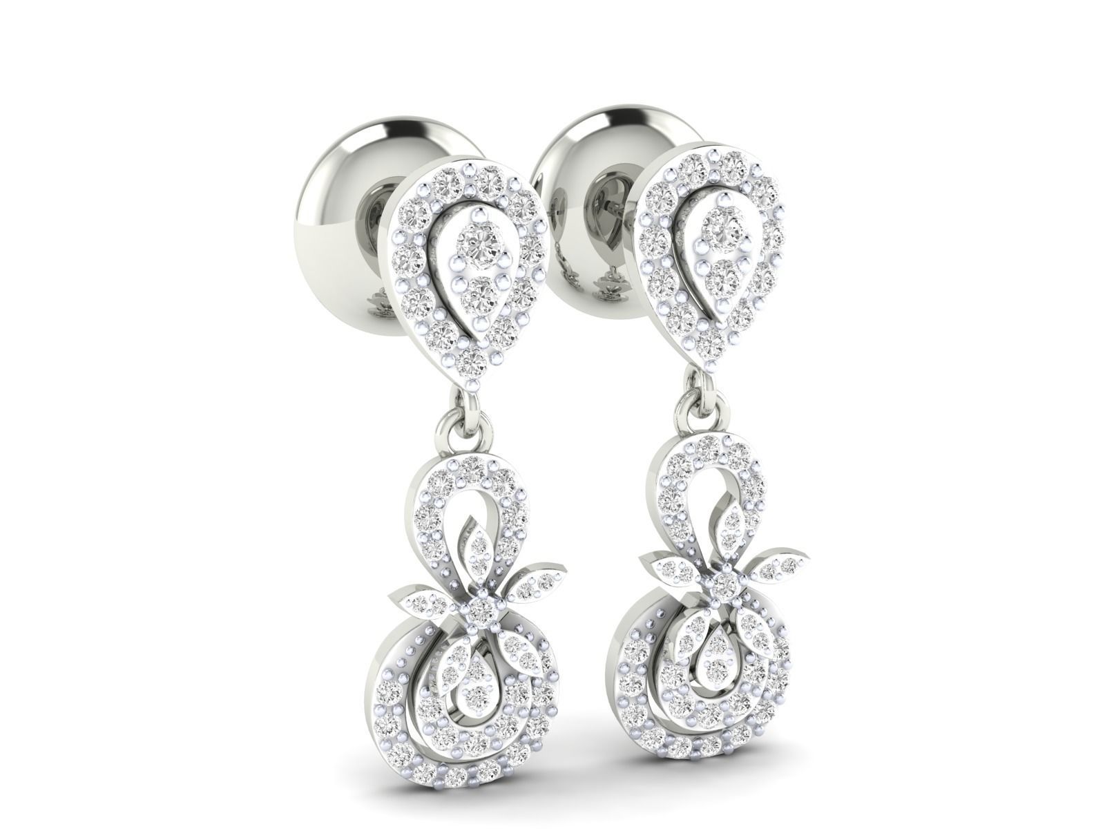 Women Pendant Earrings Ring set 3dm stl render detail 3D print model_28