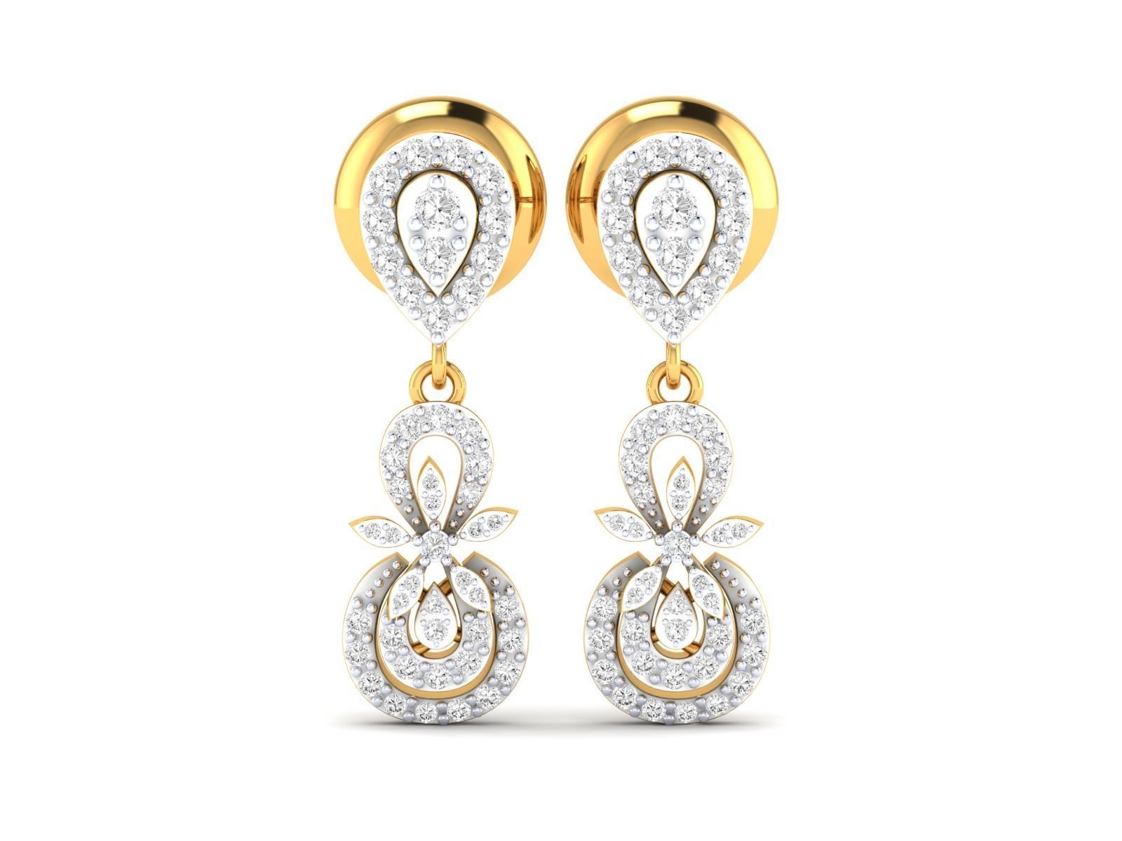 Women Pendant Earrings Ring set 3dm stl render detail 3D print model_38