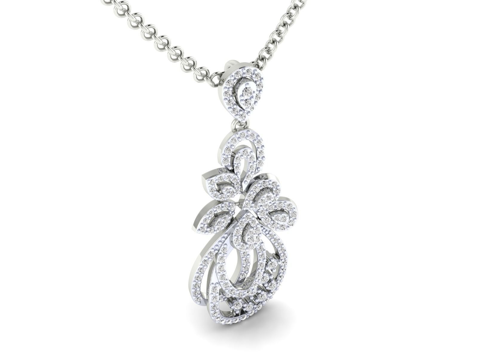 Women Pendant Earrings Ring set 3dm stl render detail 3D print model_10