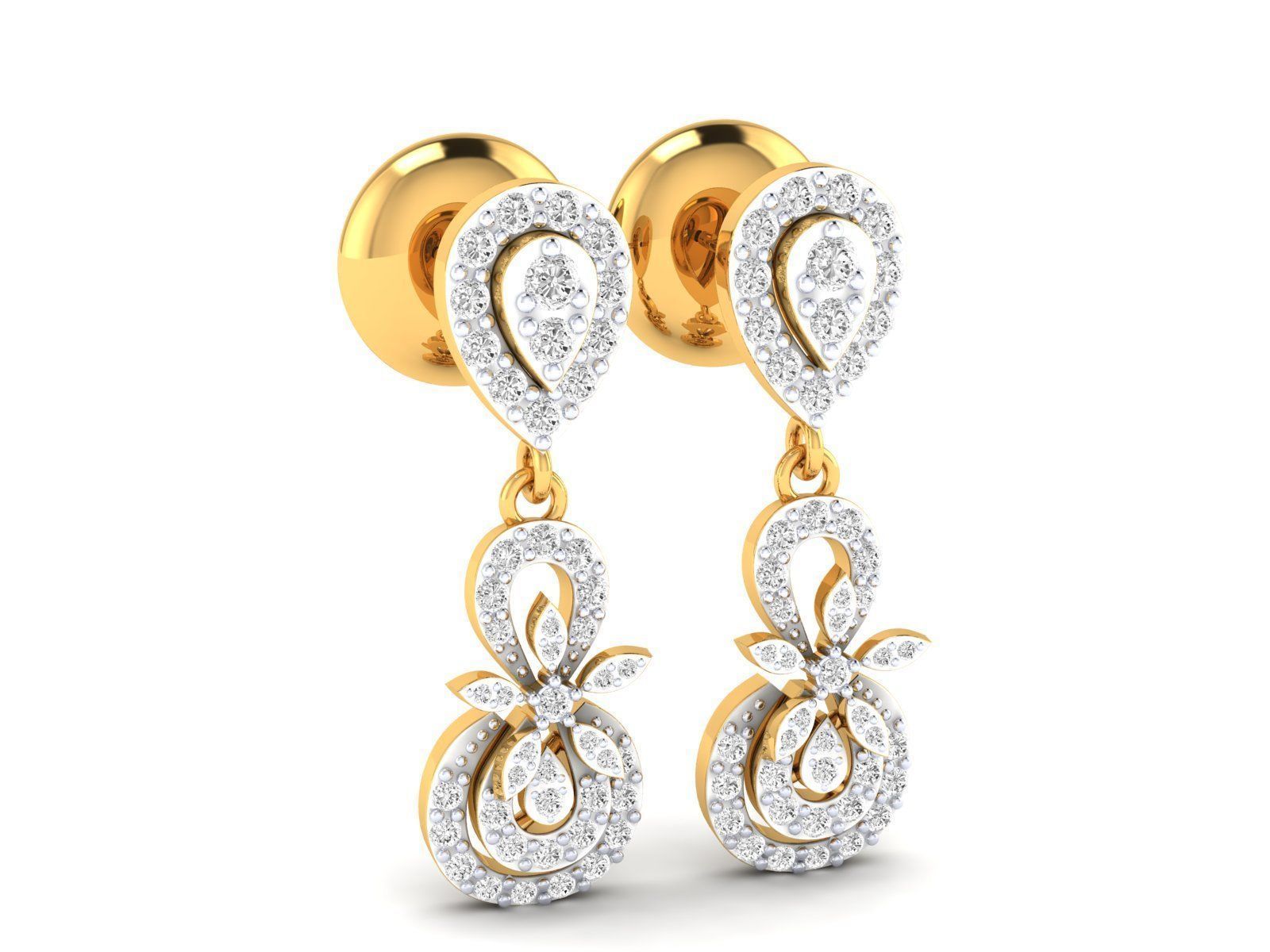 Women Pendant Earrings Ring set 3dm stl render detail 3D print model_35