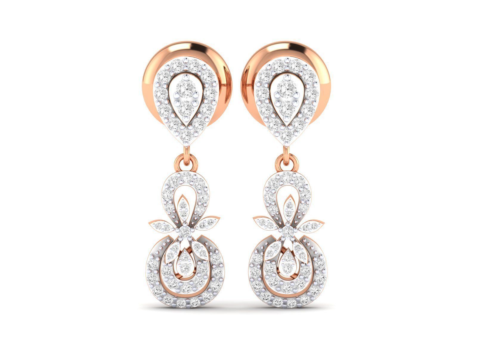 Women Pendant Earrings Ring set 3dm stl render detail 3D print model_24