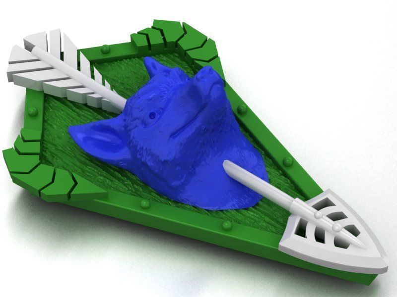 fox head trophy pendant 3D print model_1