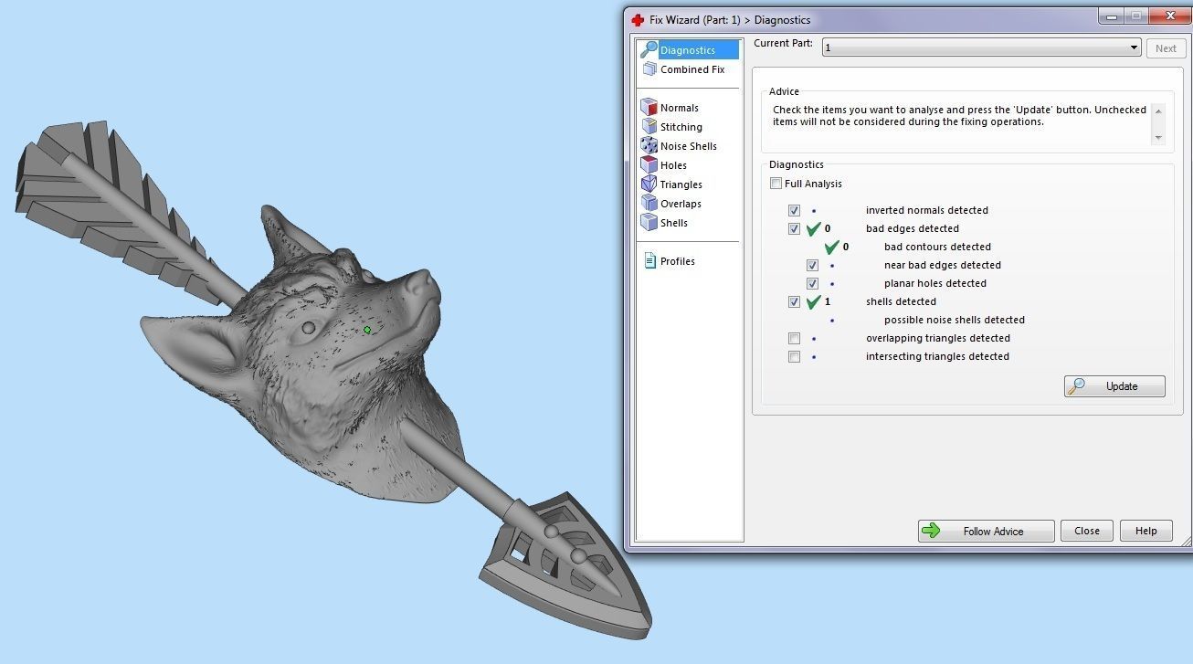 fox head trophy pendant 3D print model_9