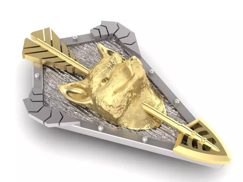 fox head trophy pendant 3D print model_0