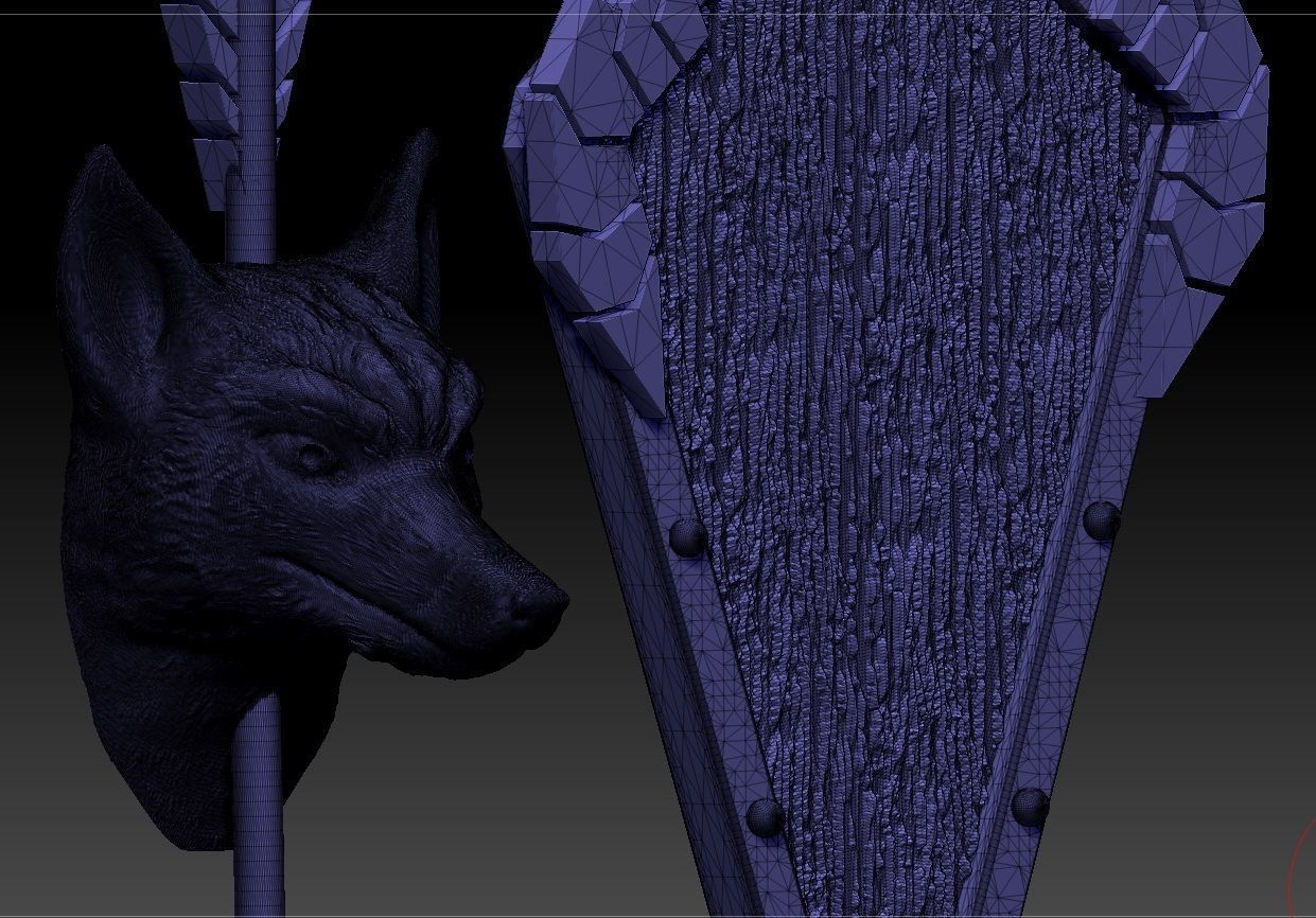 fox head trophy pendant 3D print model_6