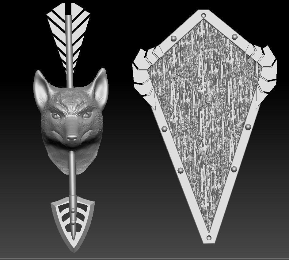 fox head trophy pendant 3D print model_7