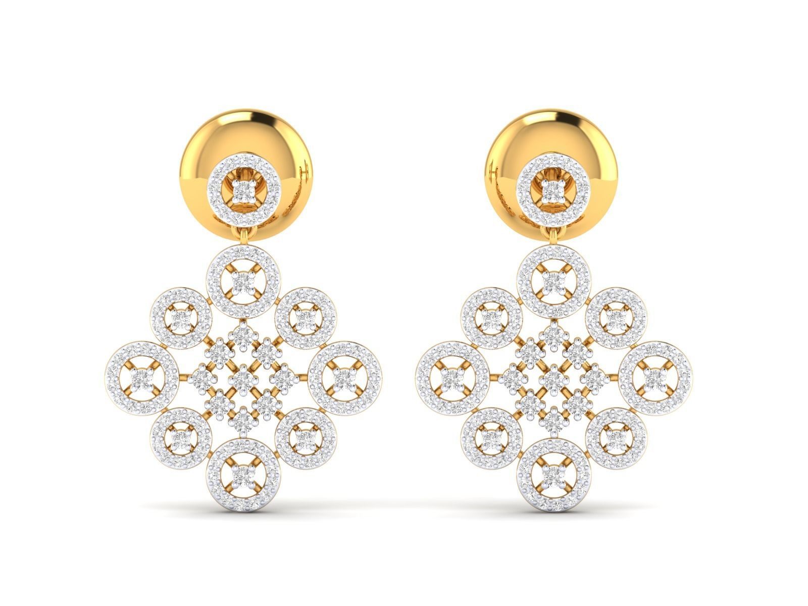 Women Pendant Earrings Ring set 3dm stl render detail 3D print model_37