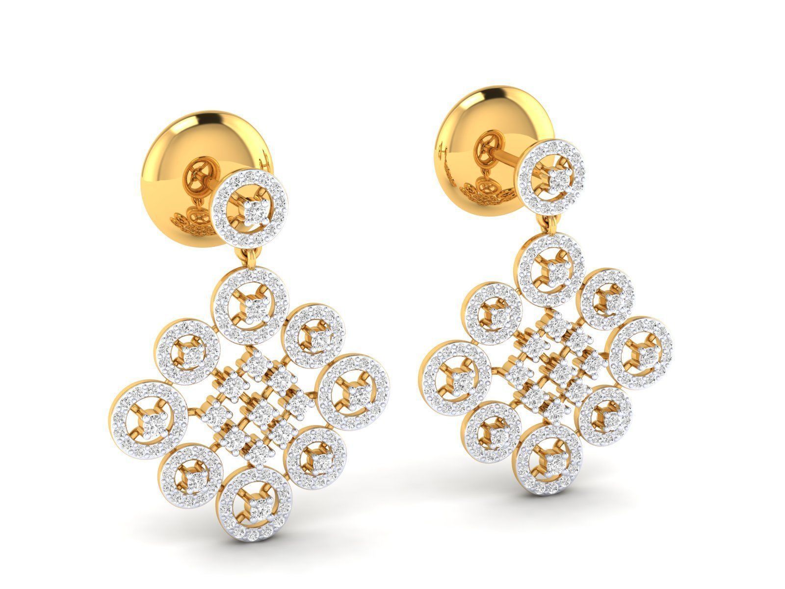 Women Pendant Earrings Ring set 3dm stl render detail 3D print model_34