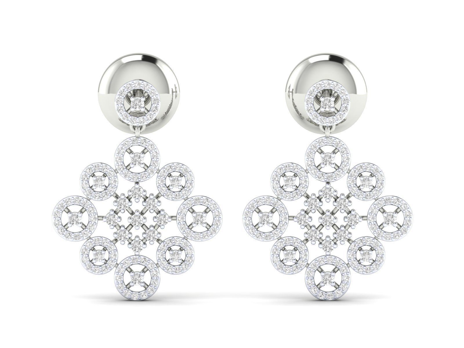 Women Pendant Earrings Ring set 3dm stl render detail 3D print model_30