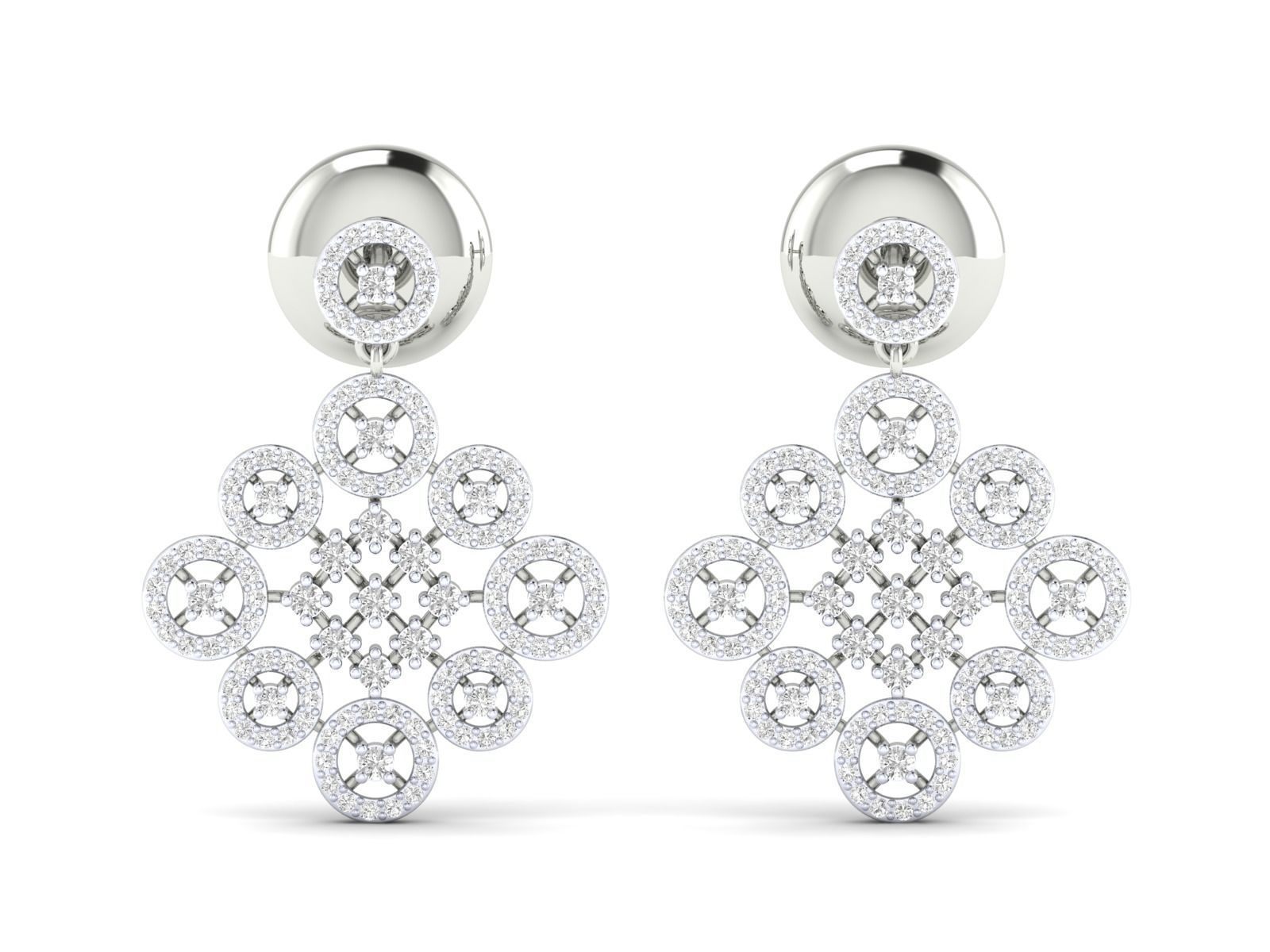 Women Pendant Earrings Ring set 3dm stl render detail 3D print model_31