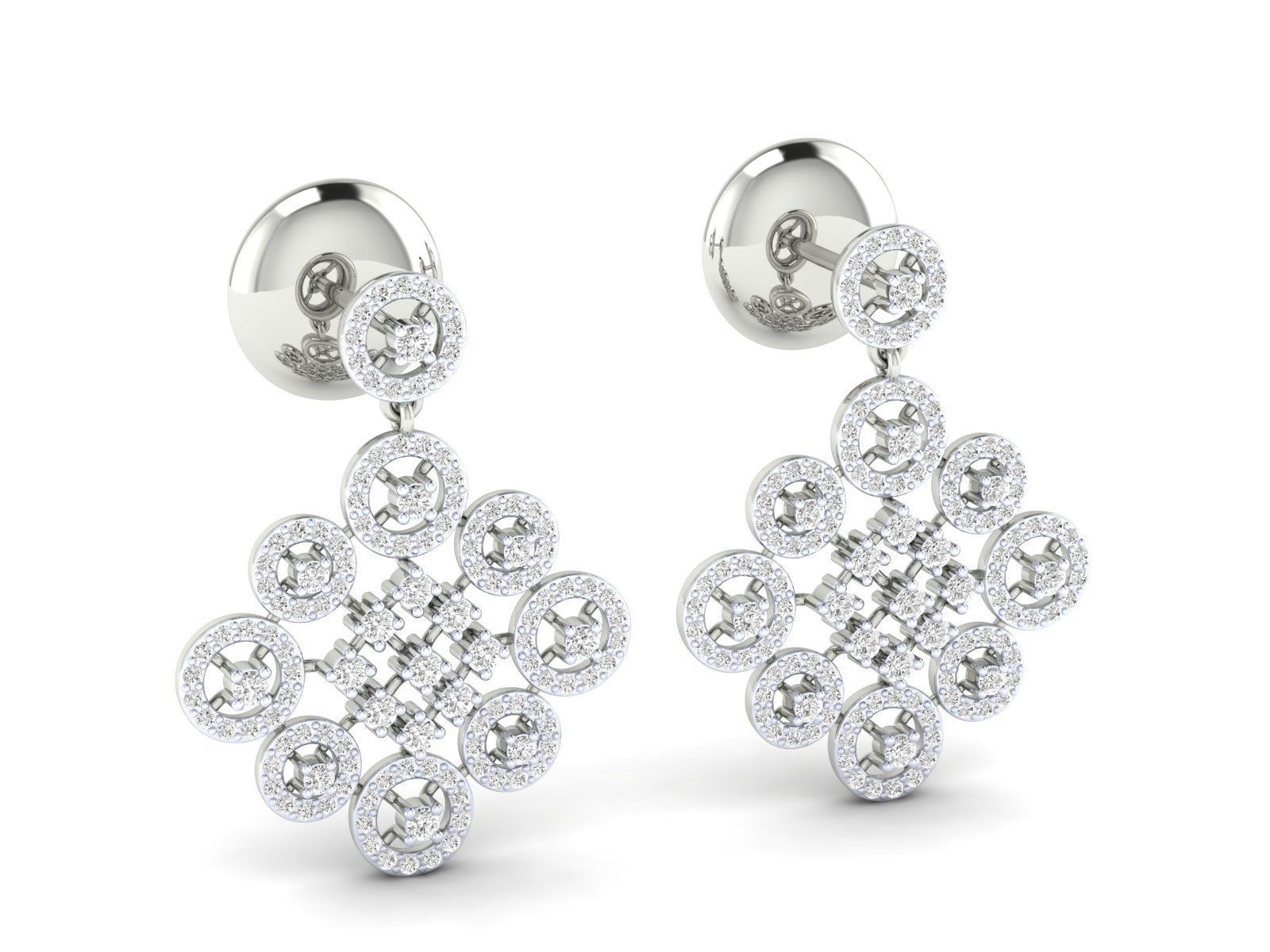 Women Pendant Earrings Ring set 3dm stl render detail 3D print model_28