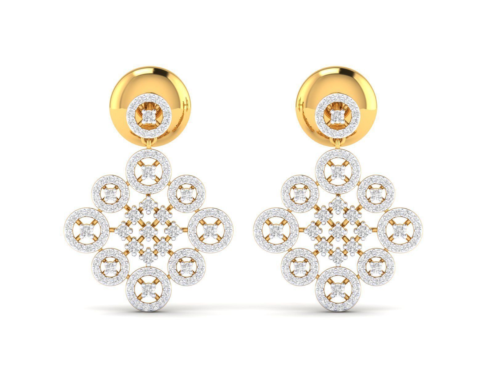 Women Pendant Earrings Ring set 3dm stl render detail 3D print model_36