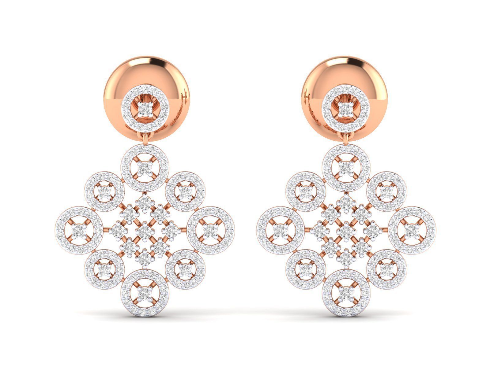 Women Pendant Earrings Ring set 3dm stl render detail 3D print model_2