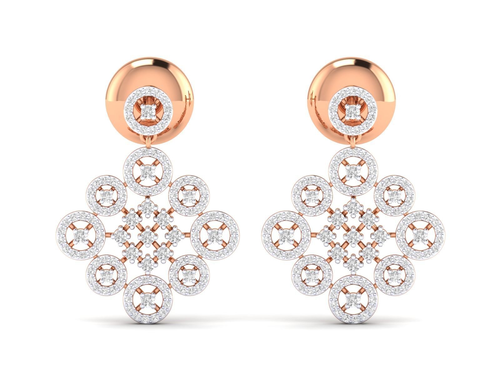 Women Pendant Earrings Ring set 3dm stl render detail 3D print model_25