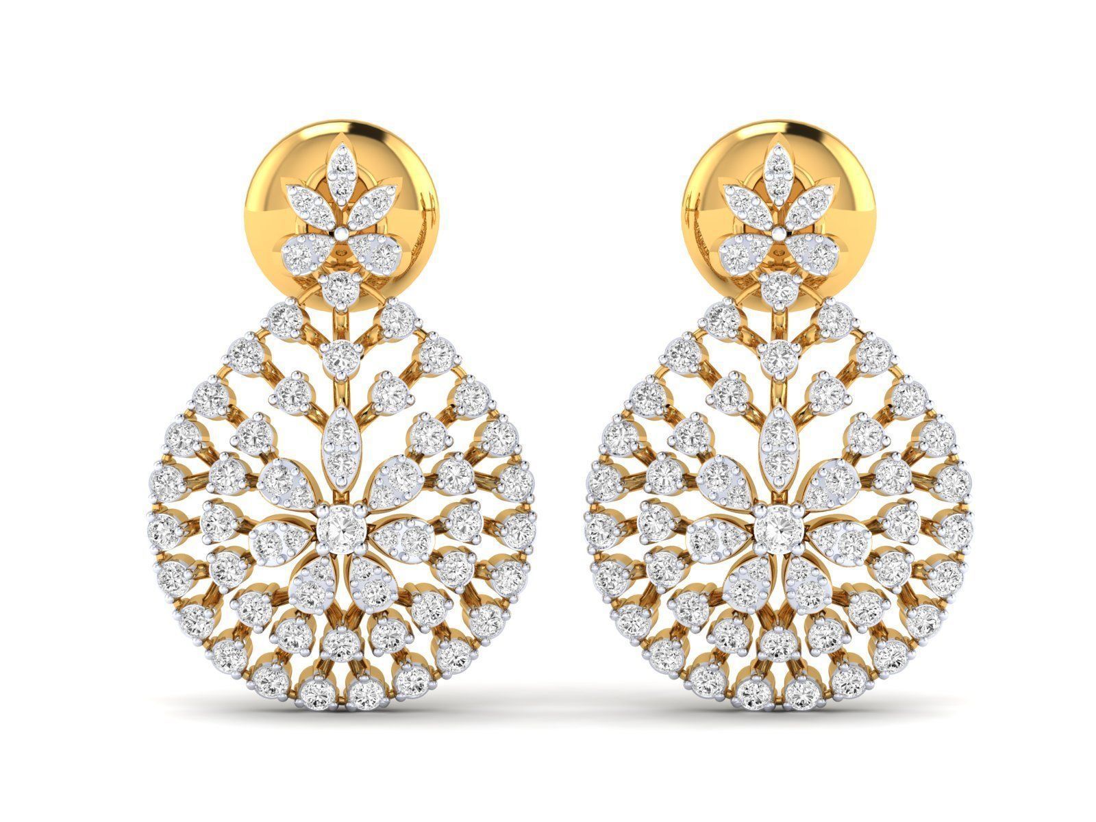 Women Pendant Earrings Ring set 3dm stl render detail 3D print model_35