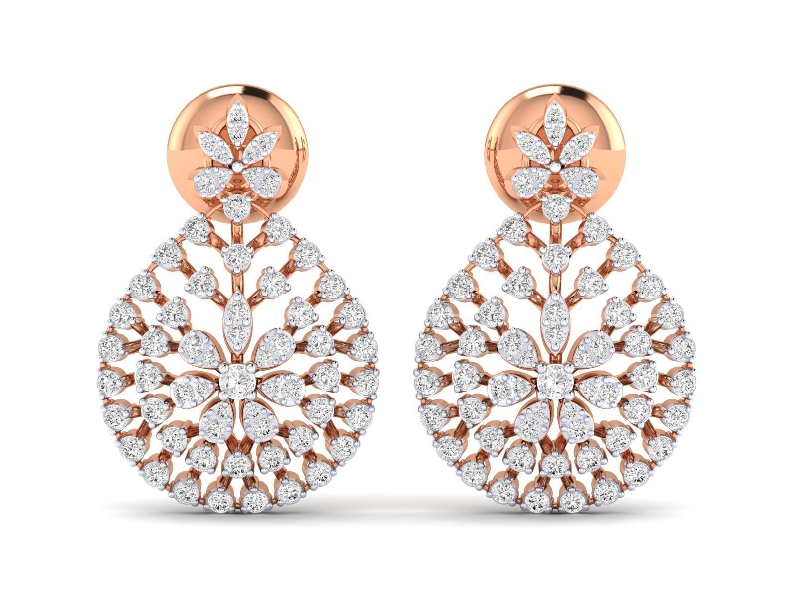 Women Pendant Earrings Ring set 3dm stl render detail 3D print model_24