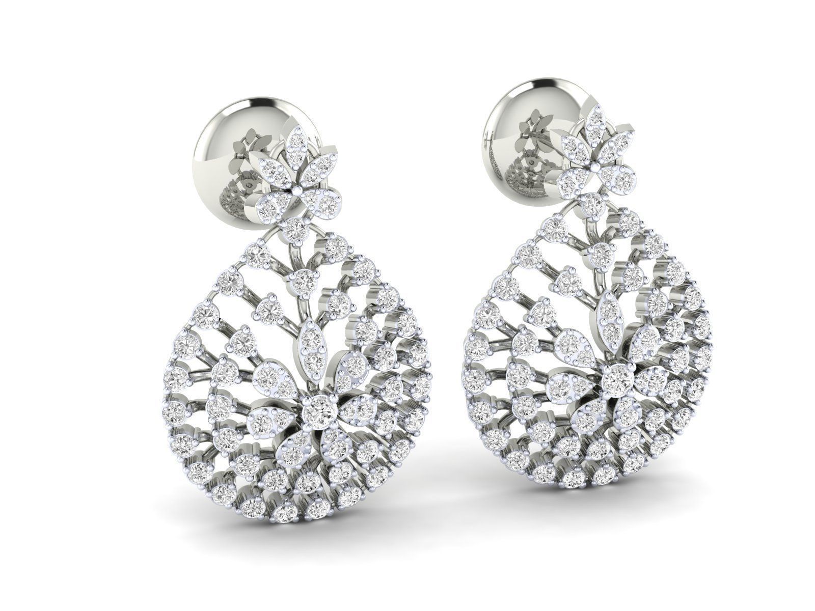 Women Pendant Earrings Ring set 3dm stl render detail 3D print model_27