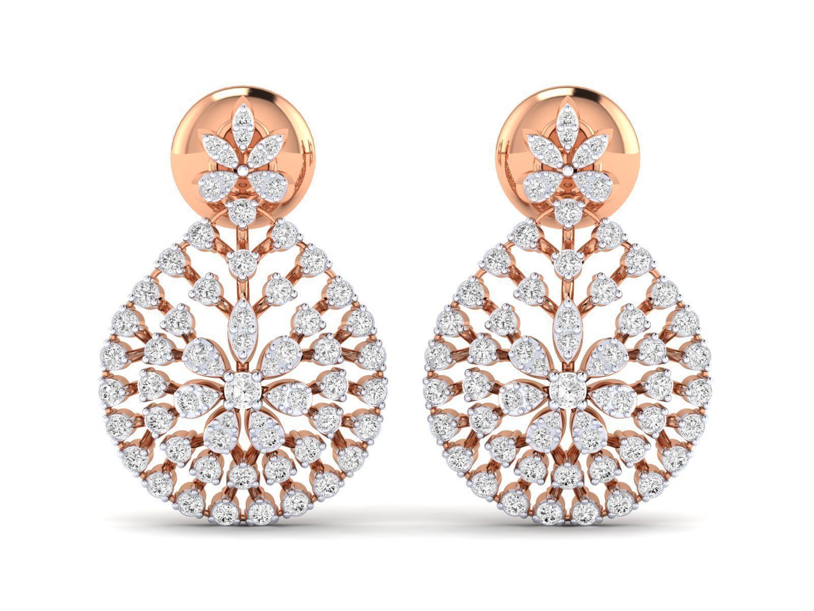 Women Pendant Earrings Ring set 3dm stl render detail 3D print model_2