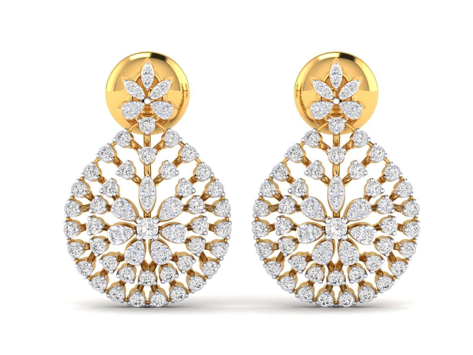 Women Pendant Earrings Ring set 3dm stl render detail 3D print model_36