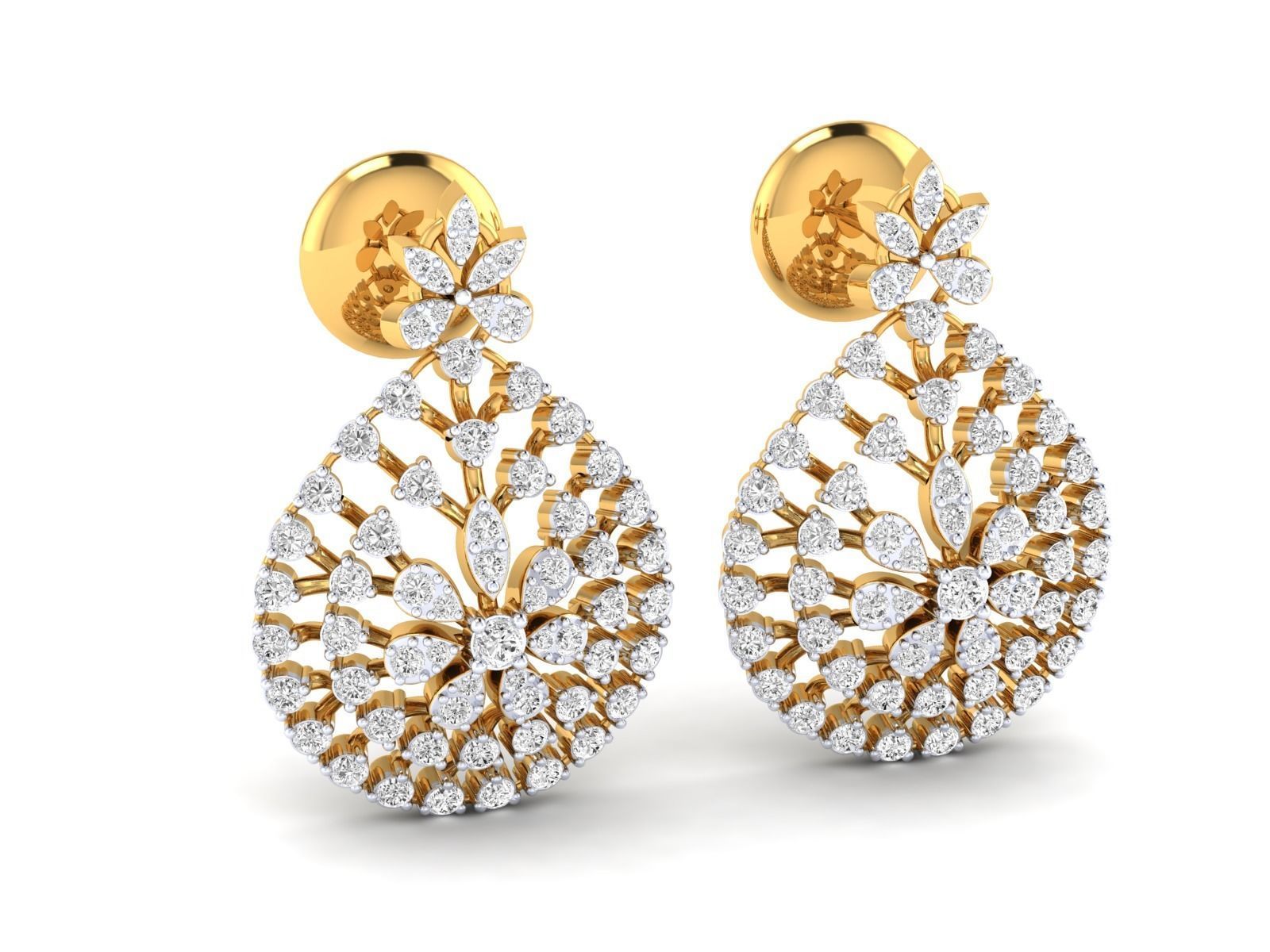 Women Pendant Earrings Ring set 3dm stl render detail 3D print model_34