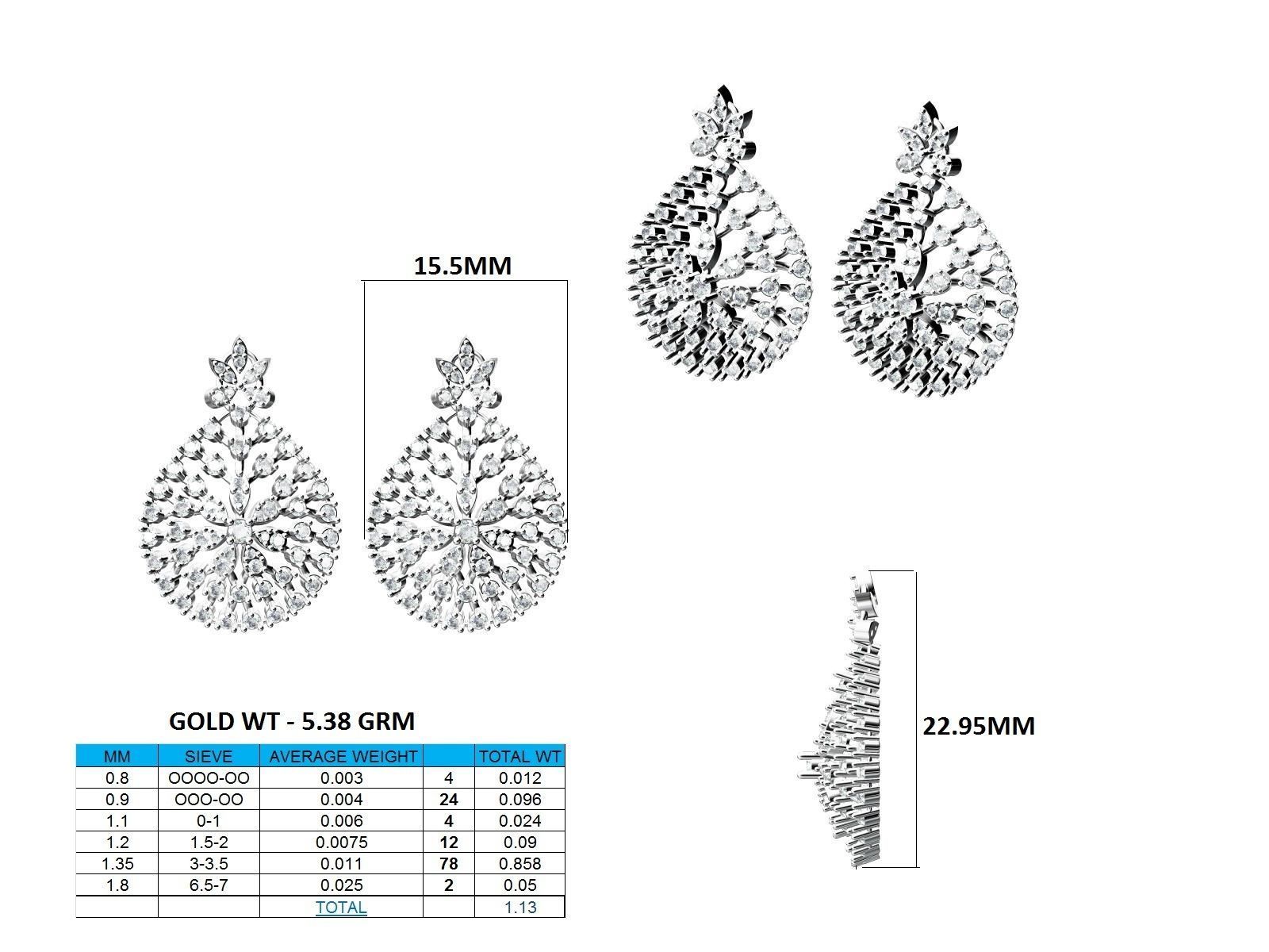Women Pendant Earrings Ring set 3dm stl render detail 3D print model_39