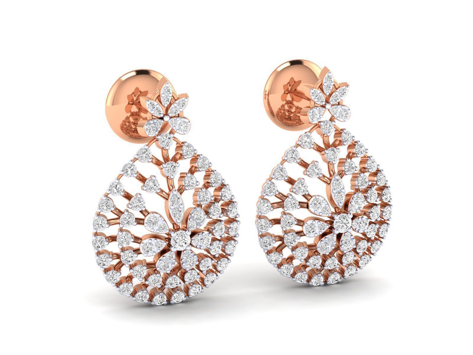 Women Pendant Earrings Ring set 3dm stl render detail 3D print model_22